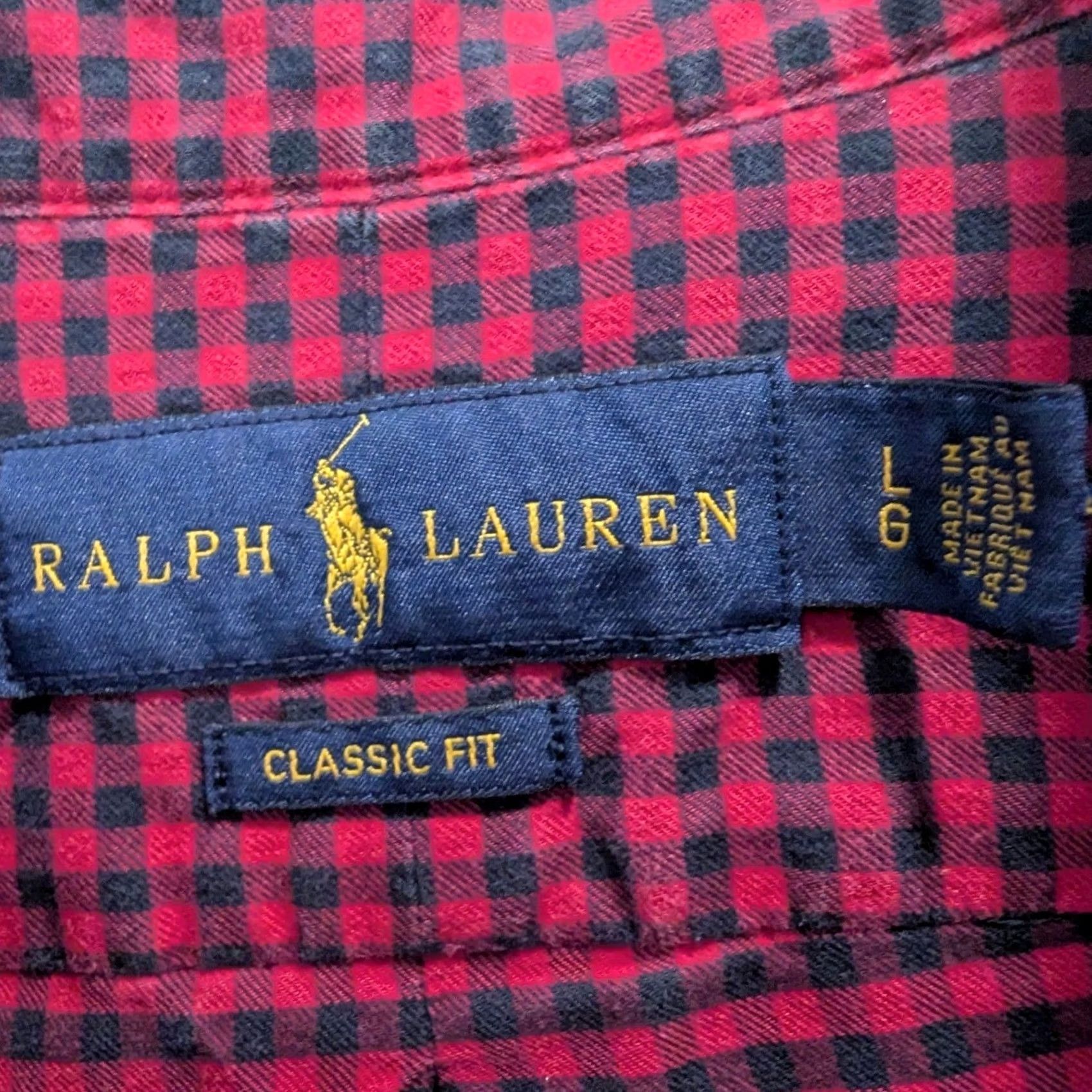Ralph Lauren Ralph Lauren Mens Long Sleeve Gingham Shirt Red Black L Size Regular Button-Down Size US L / EU 52-54 / 3 - 5 Thumbnail