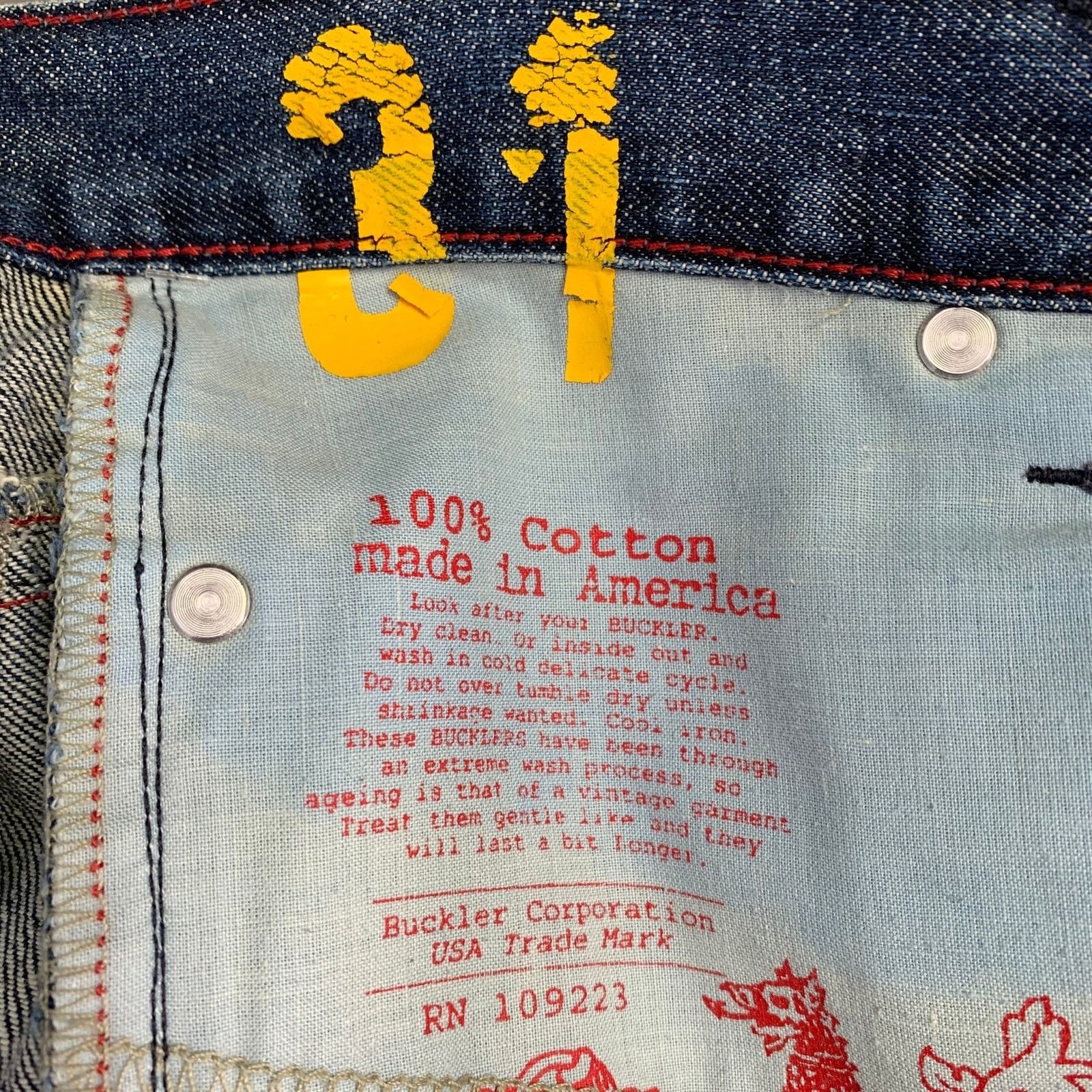 Buckler BUCKLER Size 31 Blue Cotton Denim Straight Jeans Size US 31 - 5 Thumbnail