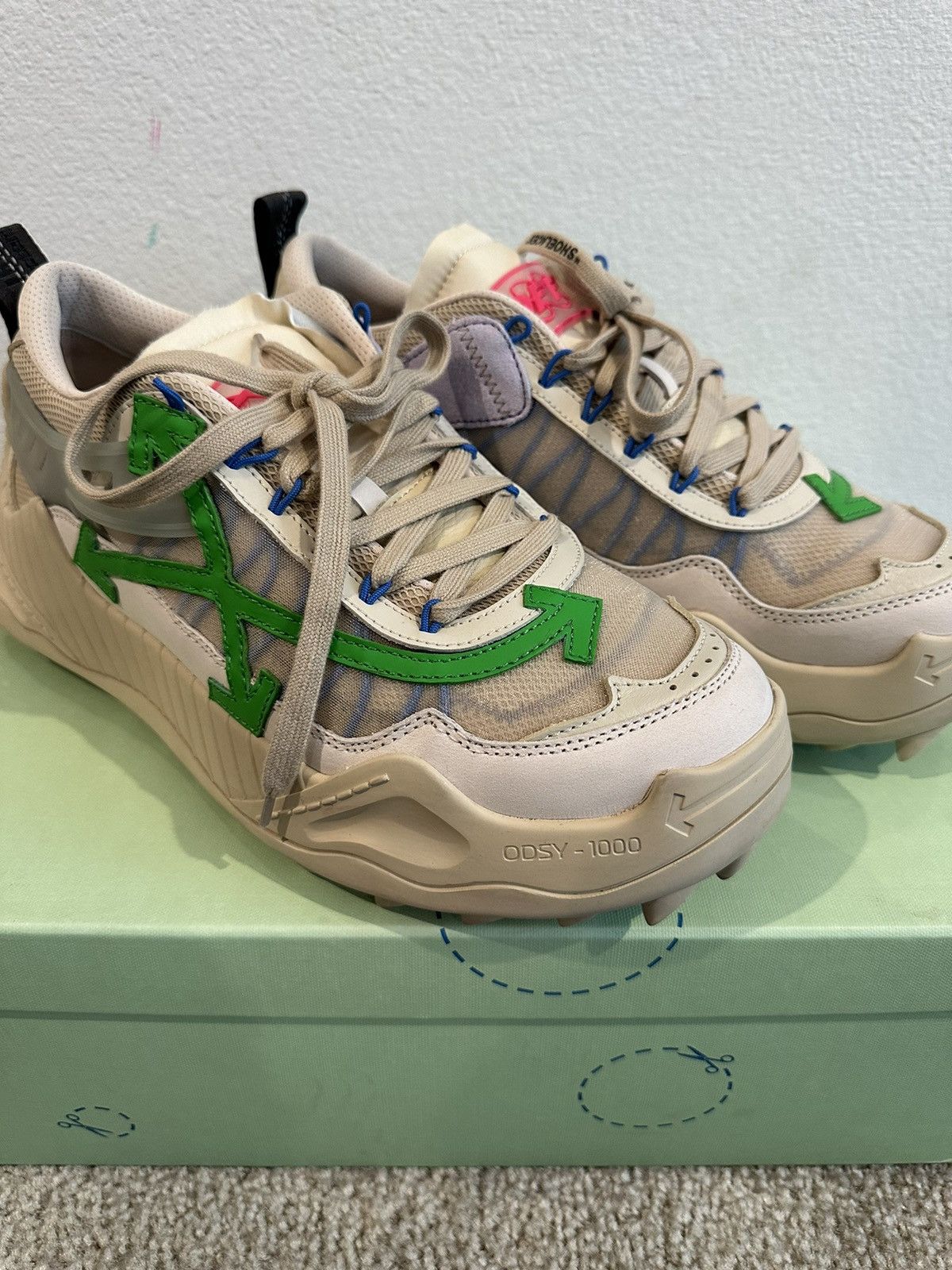 Off-White ODSY 1000 beige green Size US 12 / EU 45 - 3 Thumbnail
