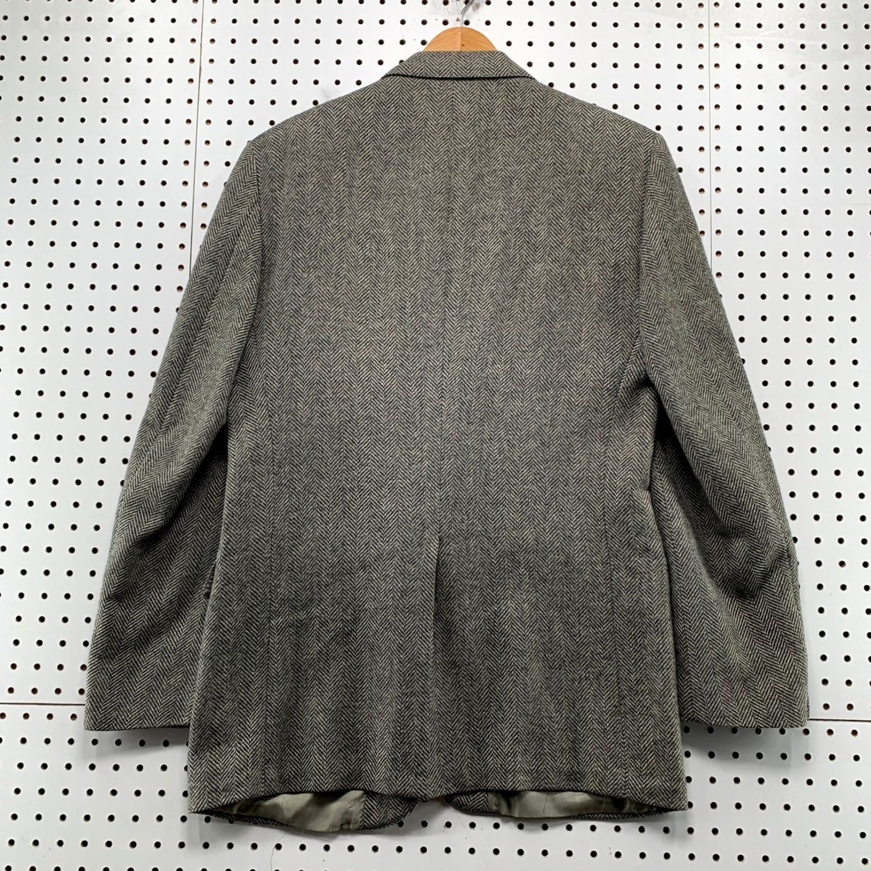 Vintage VINTAGE Jaymar Sansabelt Mens Blazer Sport Coat 40 Grey Herringbone Wool Jacket Size 40R - 5 Thumbnail