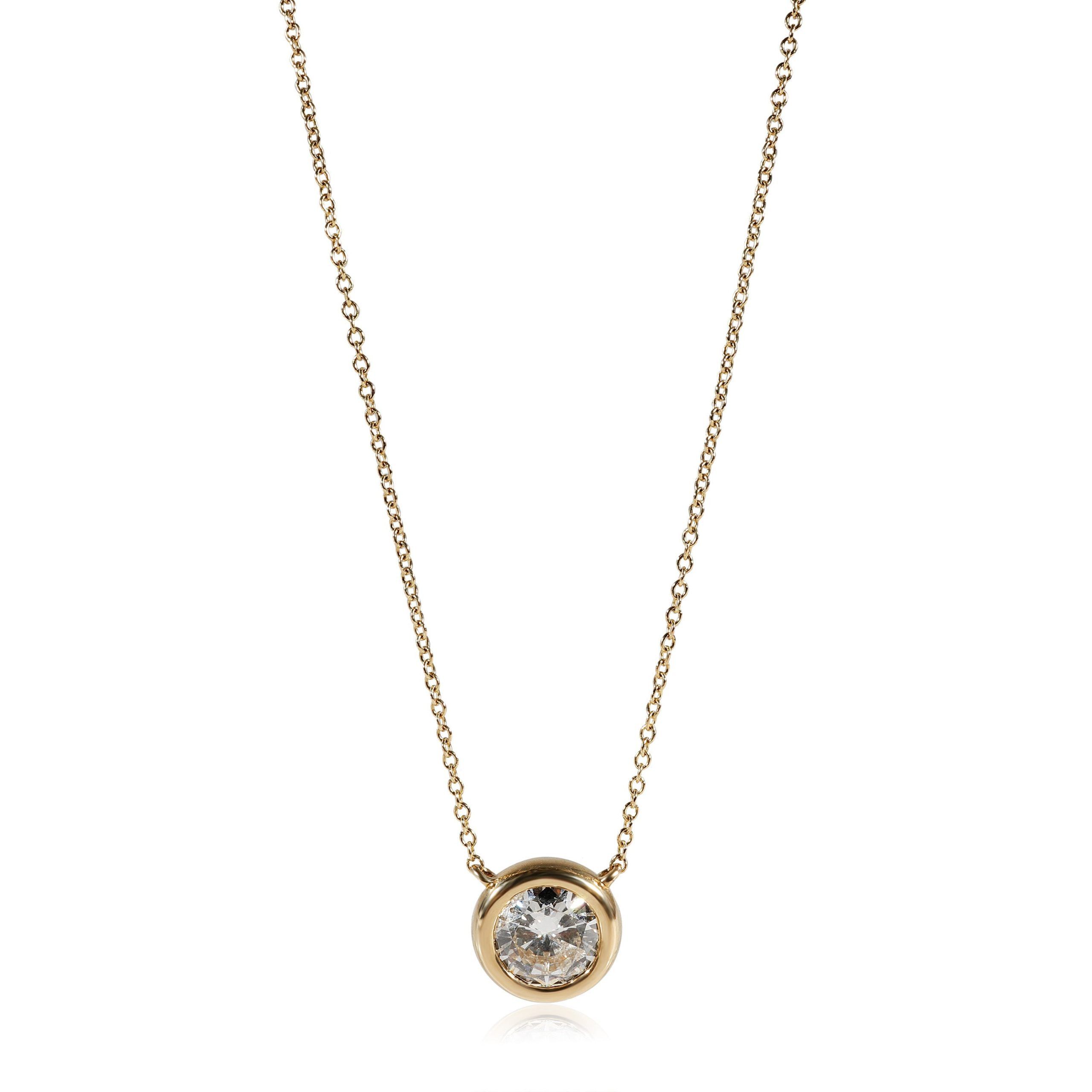 image of Tiffany Co 14K Yellow Gold Doughnut Bezel Pendant, 1.50 Ct Lab-Grown Diamond, G/h I1, Women's