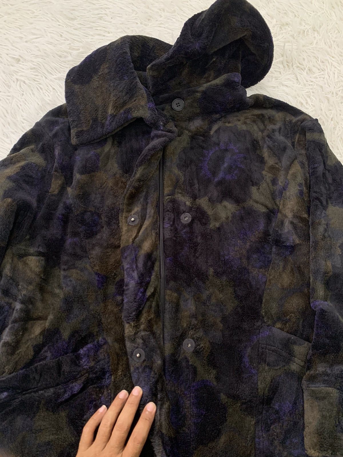 Yohji Yamamoto Cozy Flowers Art Y's For Living Fleece Long Coat Size US S / EU 44-46 / 1 - 9 Thumbnail
