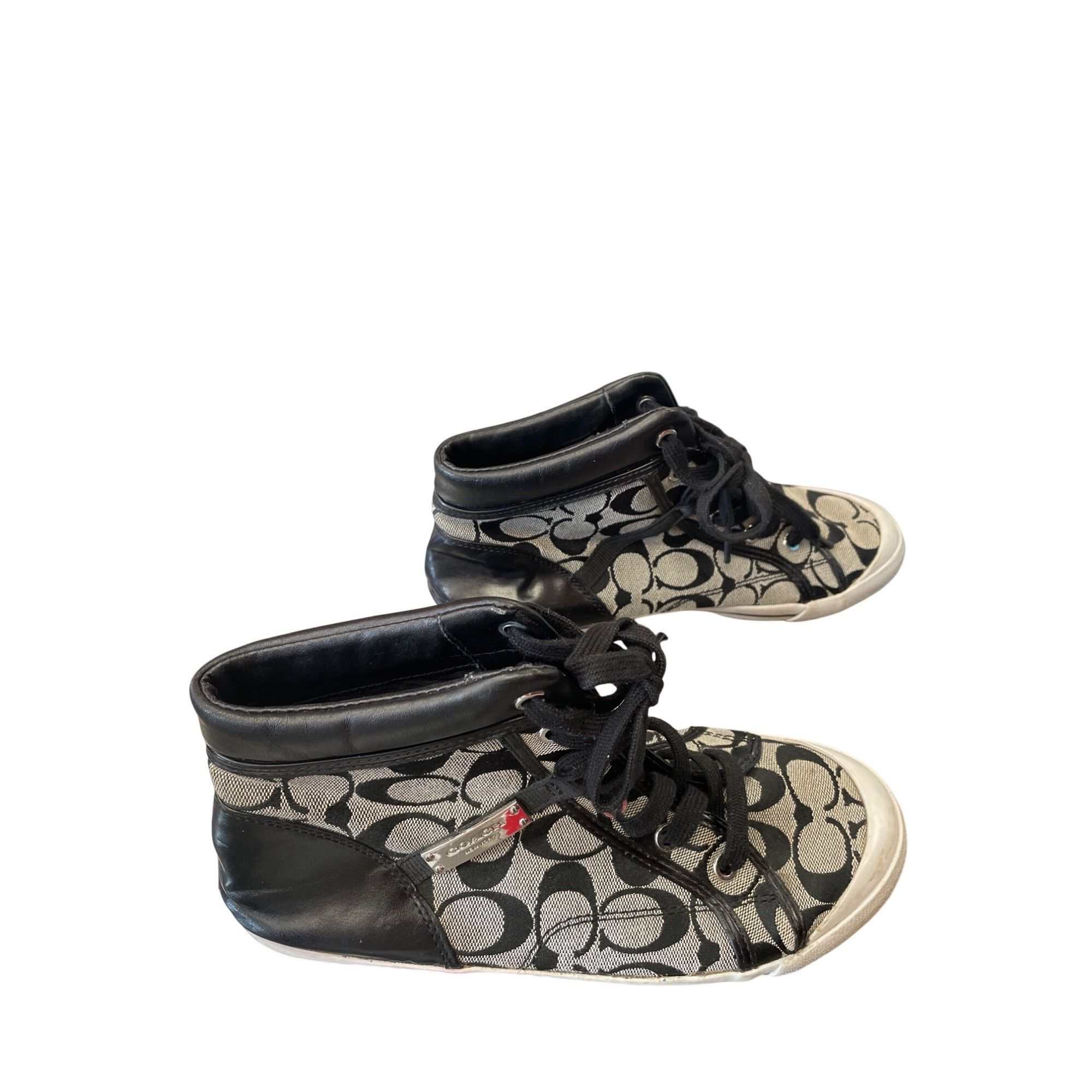 Coach Coach Freesia Woman's Black Grey Signature HighTop Sneakers Size US 8.5 / IT 38.5 - 4 Thumbnail