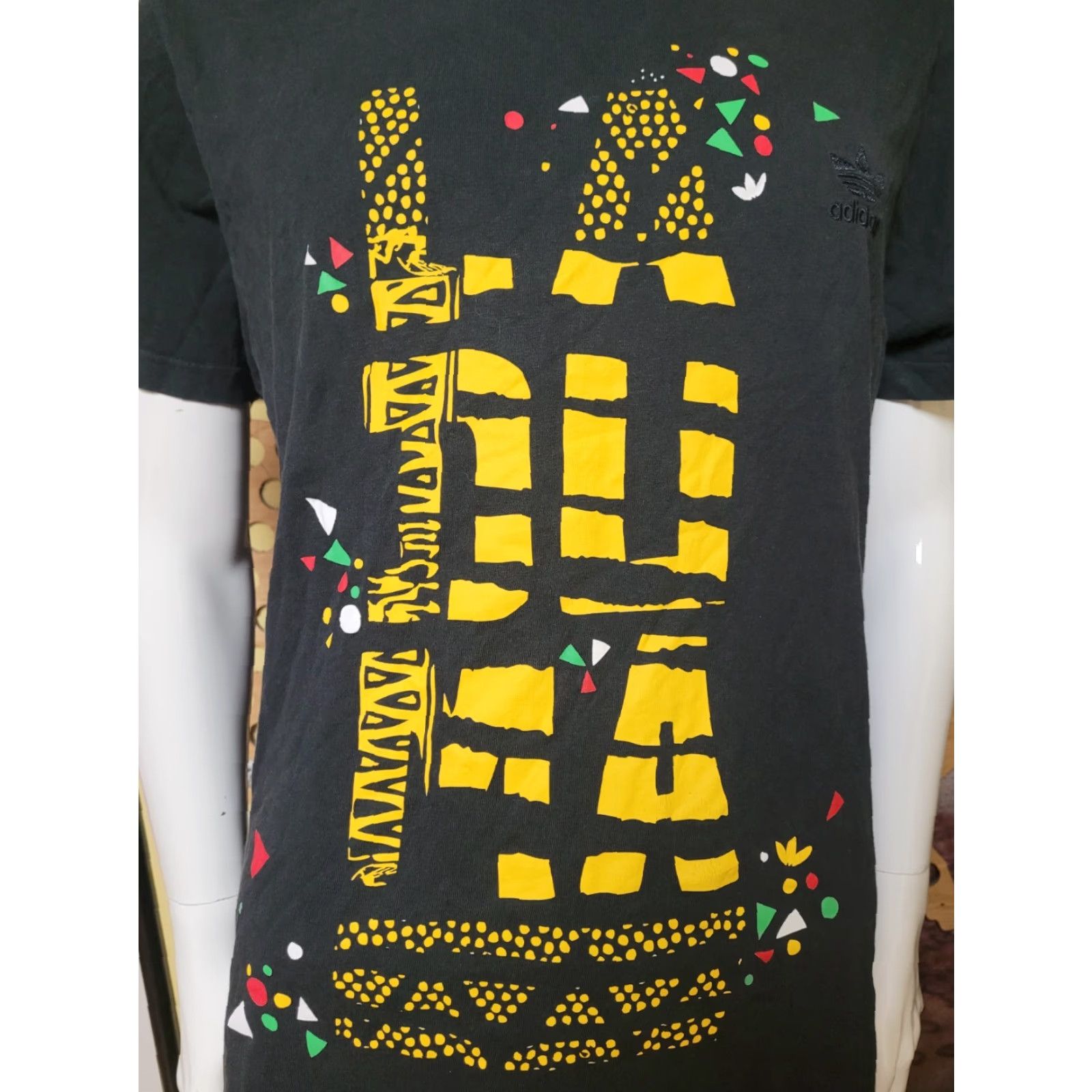 Adidas Adidas T-Shirt Laduma Goal Soccer South Africa XL Black Crew Neck Short Sleeve Graphic Tee Mens Size US XL / EU 56 / 4 - 2 Thumbnail