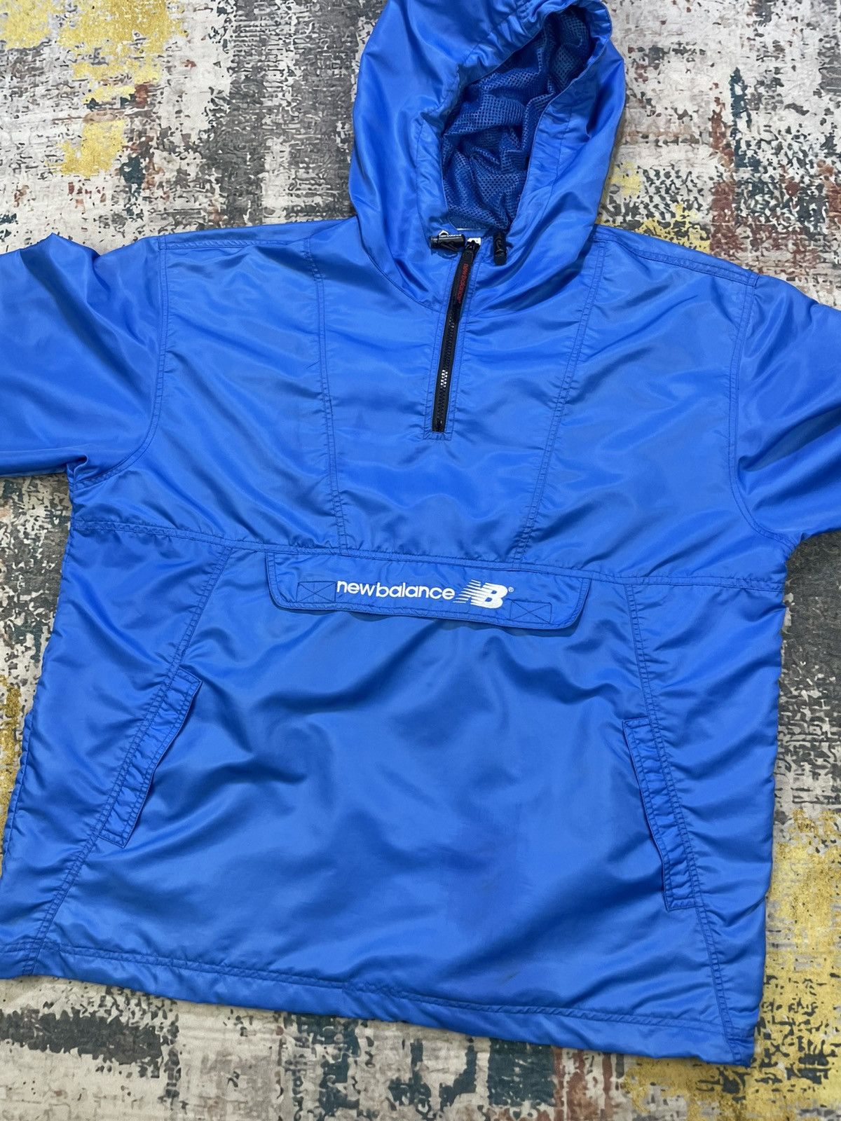 New Balance Vtg New Balance Anorak Kangaroo Pocket Hooded Jacket Size US M / EU 48-50 / 2 - 2 Thumbnail