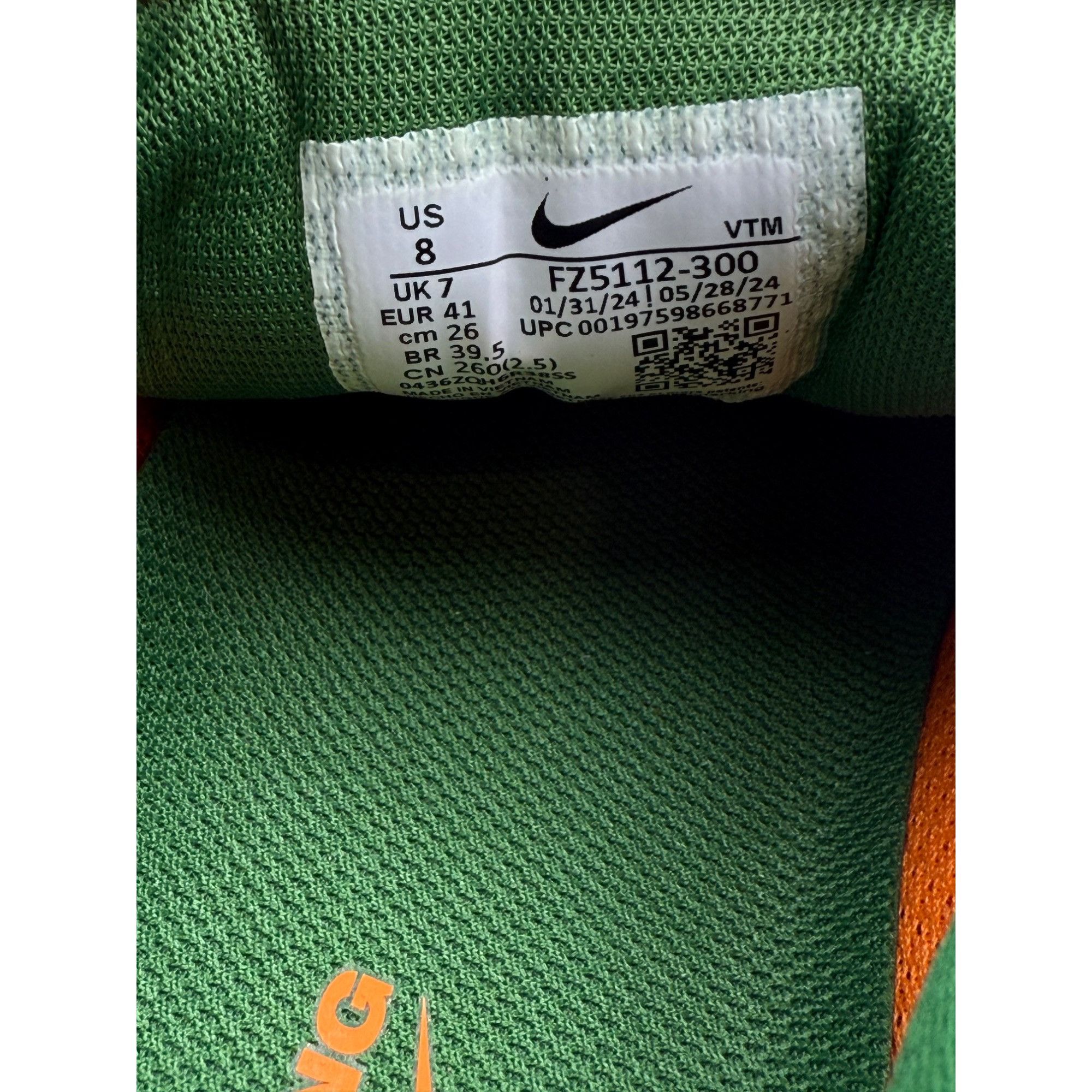 Nike Size 8 - Nike Air Zoom Pegasus 41 “FAMU” Green Orange Runnin Size US 8 / EU 41 - 8 Thumbnail
