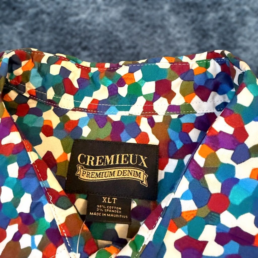 Cremieux Cremieux Premium Denim Shirt Mens XL Tall Multicolor Geometric Button Up Long Sleeve Stretch Casual Size US XL / EU 56 / 4 - 1 Thumbnail
