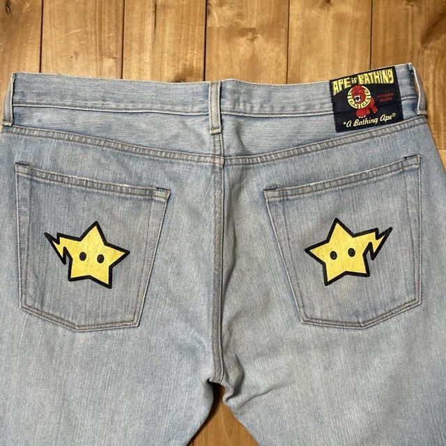 Bape BAPE STA Denim Pants a bathing ape star BAPESTA NIGO ★size L Size US 34 / EU 50 - 3 Thumbnail