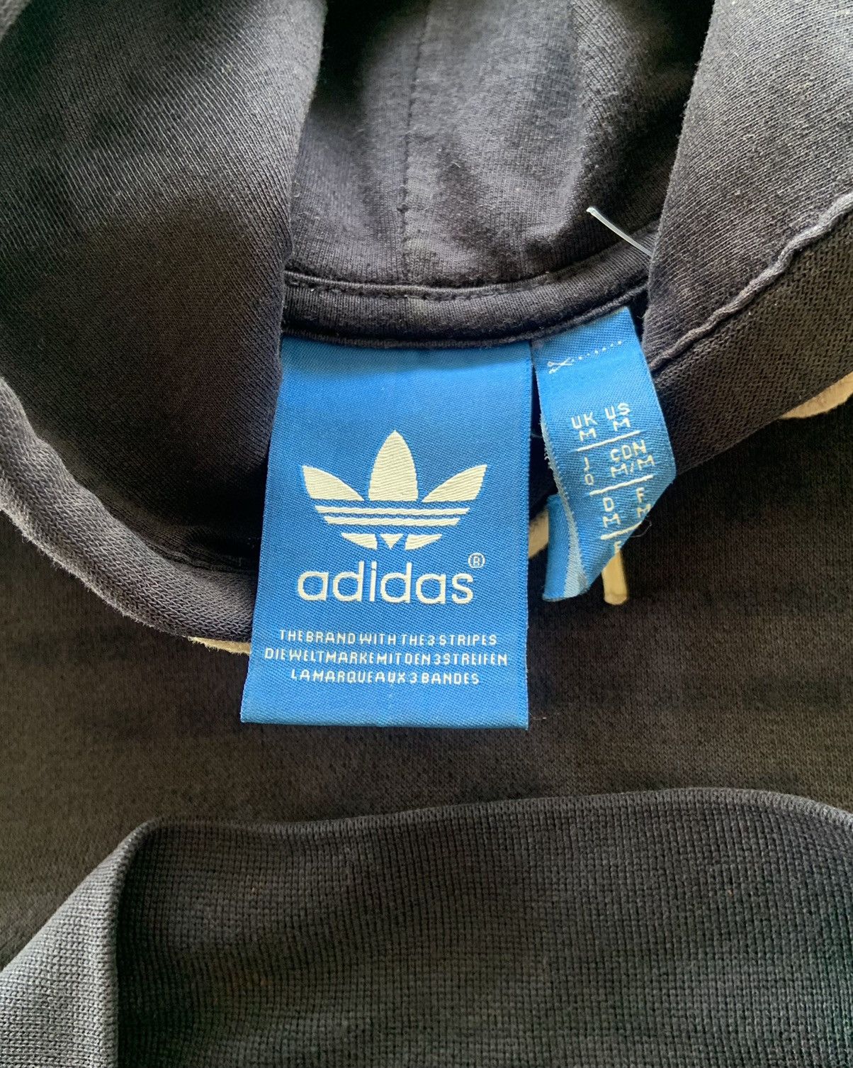 Adidas × Japanese Brand × Vintage 2000s Adidas Trashed Faded Navy Boxy Hoodie Size US M / EU 48-50 / 2 - 4 Thumbnail