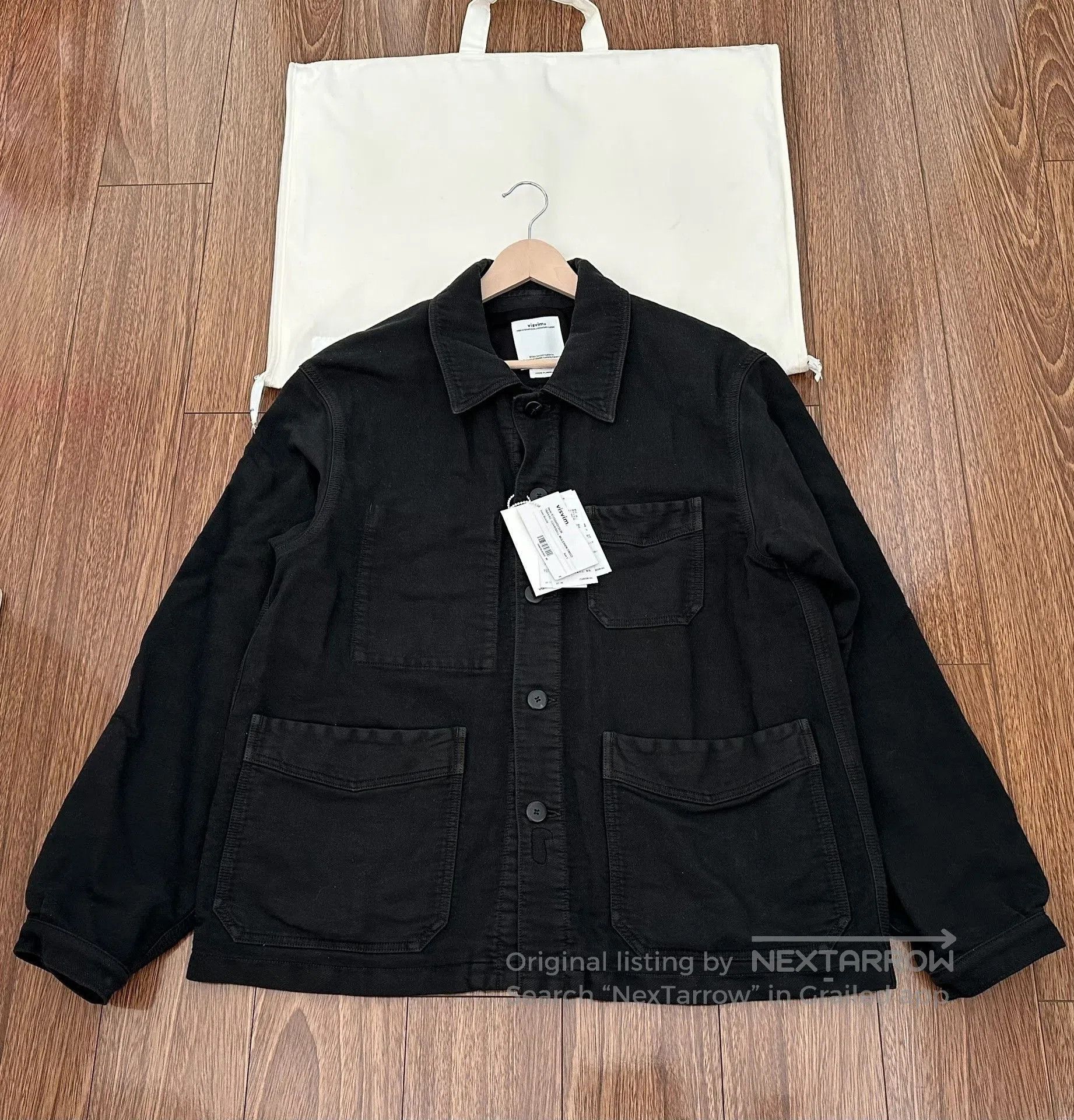 visvim travail coverall moleskin jacket black.