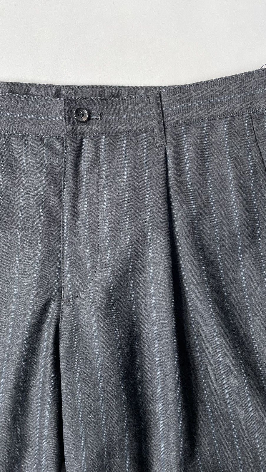 Comme des Garcons A/W 09 Grey / Blue Pinstripe Wool Trousers Size US 31 - 6 Thumbnail