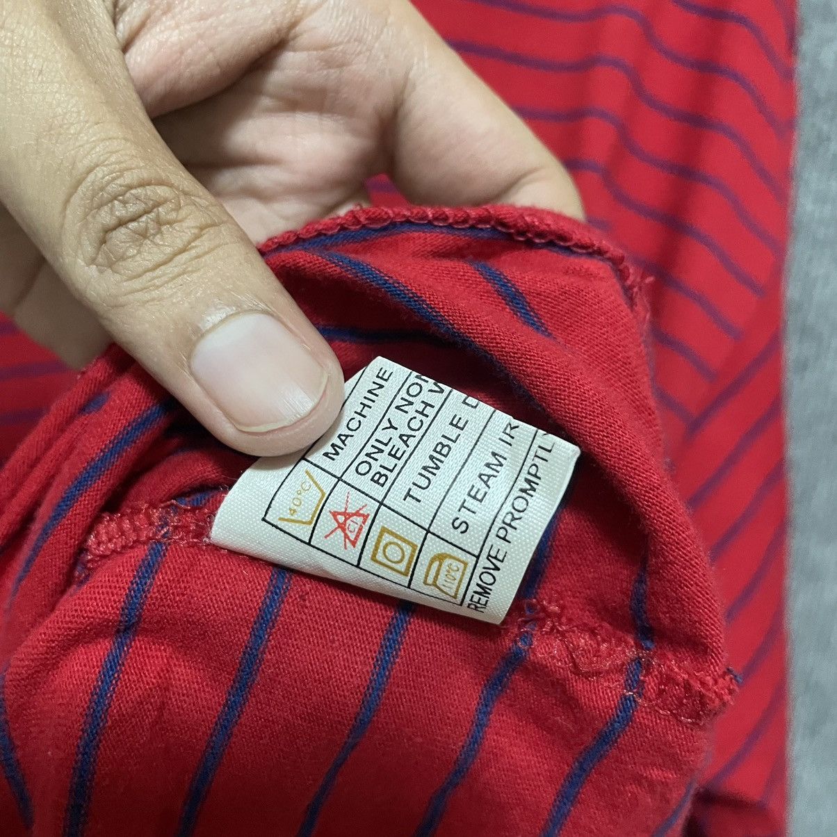 Polo Ralph Lauren × Vintage 90s Polo RL Single Pocket Stripes T Shirt Size US XXL / EU 58 / 5 - 5 Thumbnail