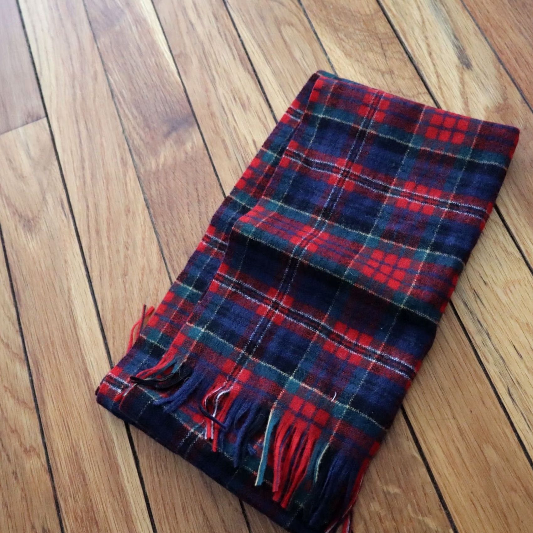 Pendleton VINTAGE Pendleton Wool Fringe Plaid Scarf MacPherson Red Green Tartan USA Made Size ONE SIZE - 3 Thumbnail