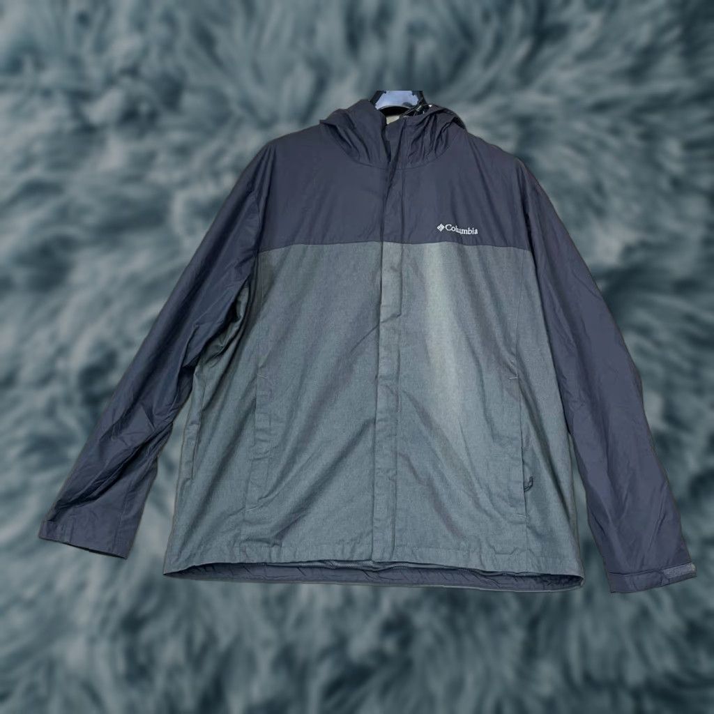 Rains Columbia Rain Jacket Waterproof Hooded Black Gray XL Men Jacket Zip Pockets All Seasons Windproof Weathergear Quick Dry Lined Packable Size US XL / EU 56 / 4 - 1 Thumbnail