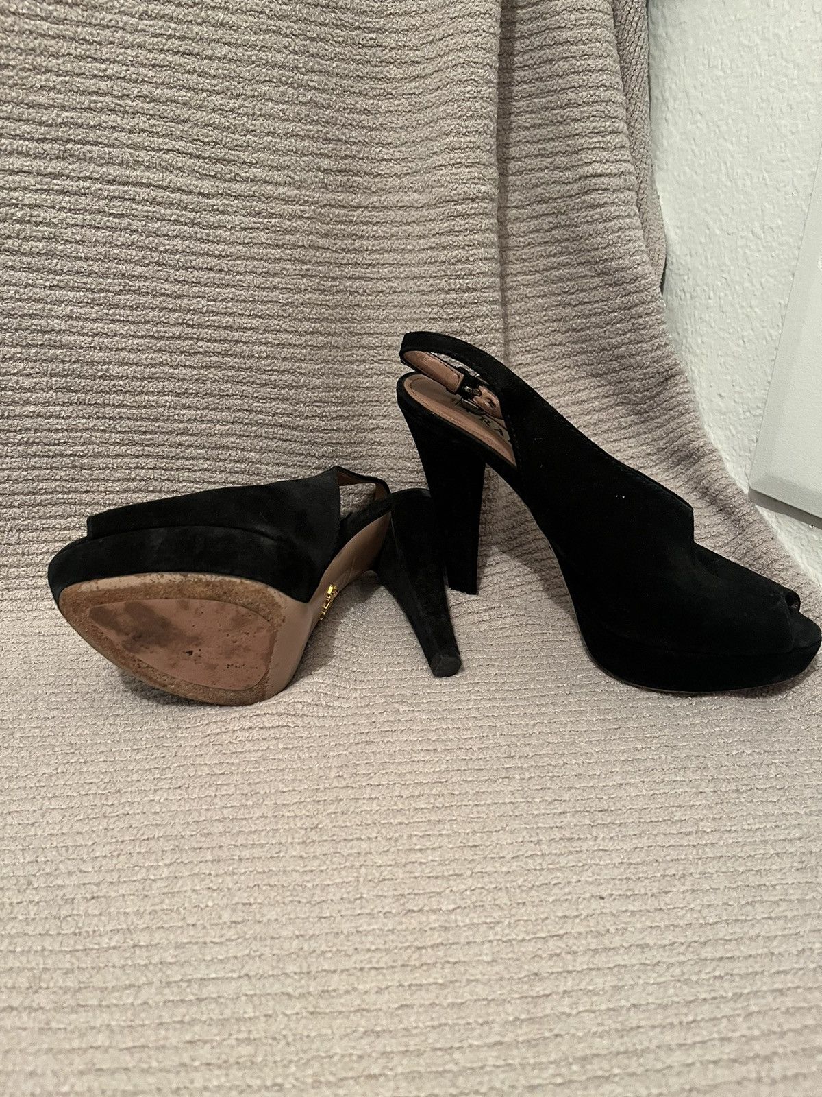 Prada Prada Nero Black Suede Stilettos. Size US 6.5 / IT 36.5 - 4 Thumbnail