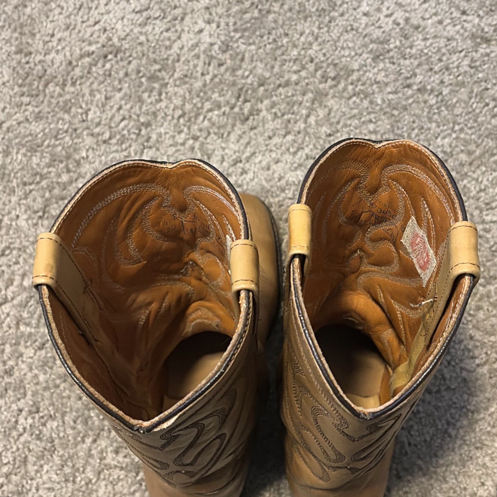 Vintage VINTAGE Iron Age Safety Toe Cowboy Boots Brown Tan Leather Western Boots Men 7 1/2 D Size US 7 / EU 40 - 6 Thumbnail