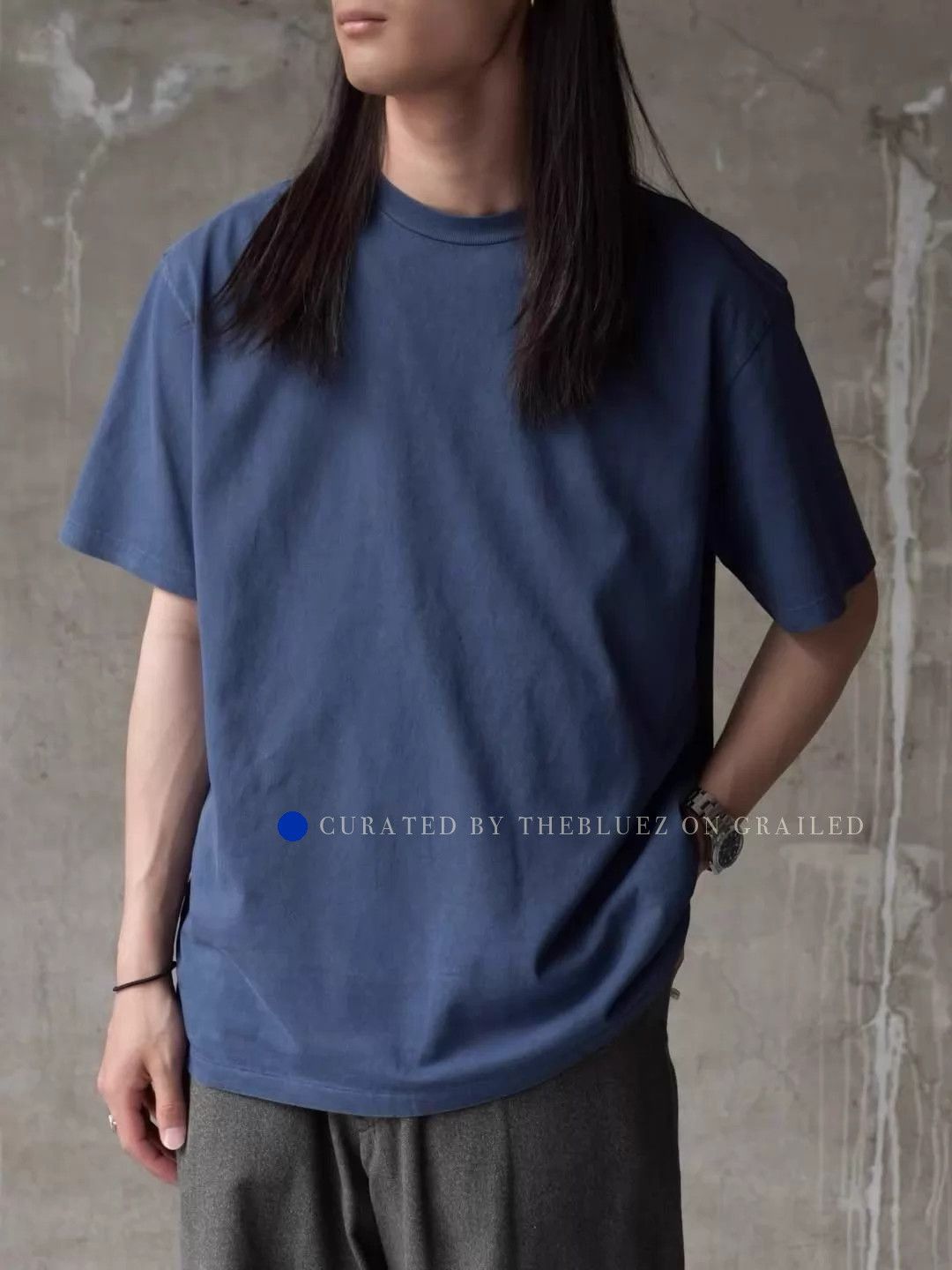 A.PRESSE Vintage Lightweight Blue T-Shirt Size US L / EU 52-54 / 3 - 1 Thumbnail