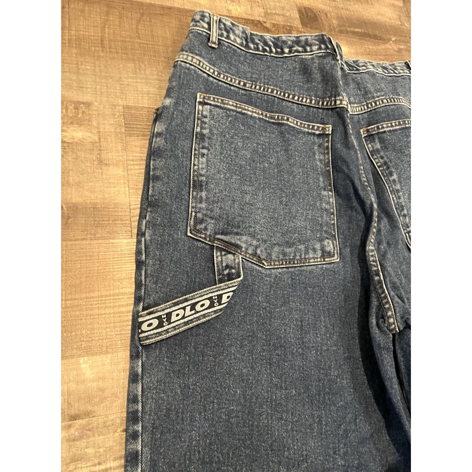 Odlo VINTAGE DLO NYC Jeans Men 34x34 Blue Denim Wide-Leg Classic 34 in Regular Belt Loops Pockets Cotton/ Denim 3x Regular Mens Size US 34 / EU 50 - 4 Thumbnail