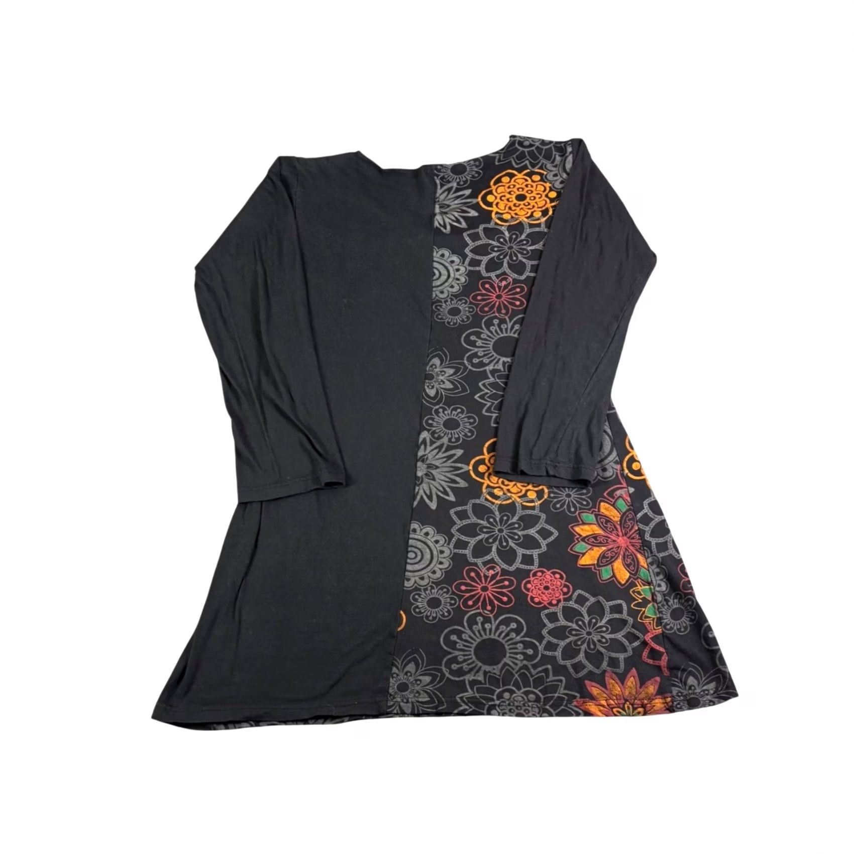 Vintage Grateful Dead Floral Mandala Embroidered Tunic Top Long Sleeve Black Small Size S / US 4 / IT 40 - 2 Thumbnail