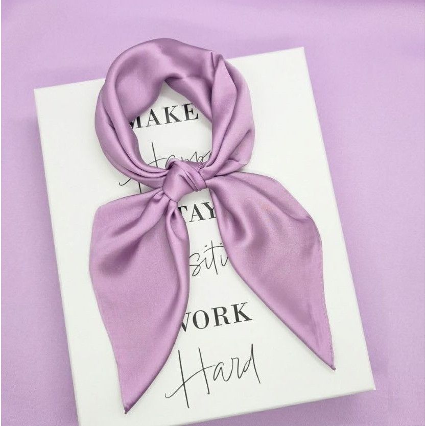 Other New Elegant Bandana Square Scarf Classic Violet Solid Wrap S Size ONE SIZE - 1 Thumbnail