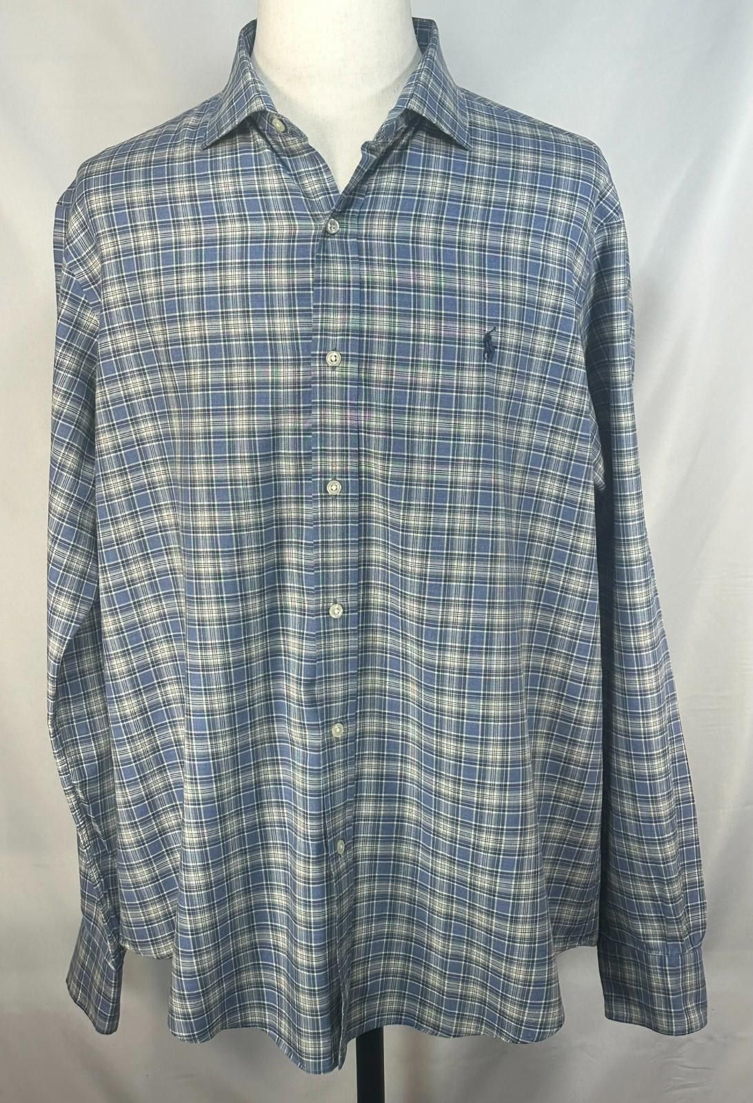 Polo Ralph Lauren Polo Ralph Lauren Classic Fit Plaid Button Up Blue Mens XL Size US XL / EU 56 / 4 - 1 Thumbnail
