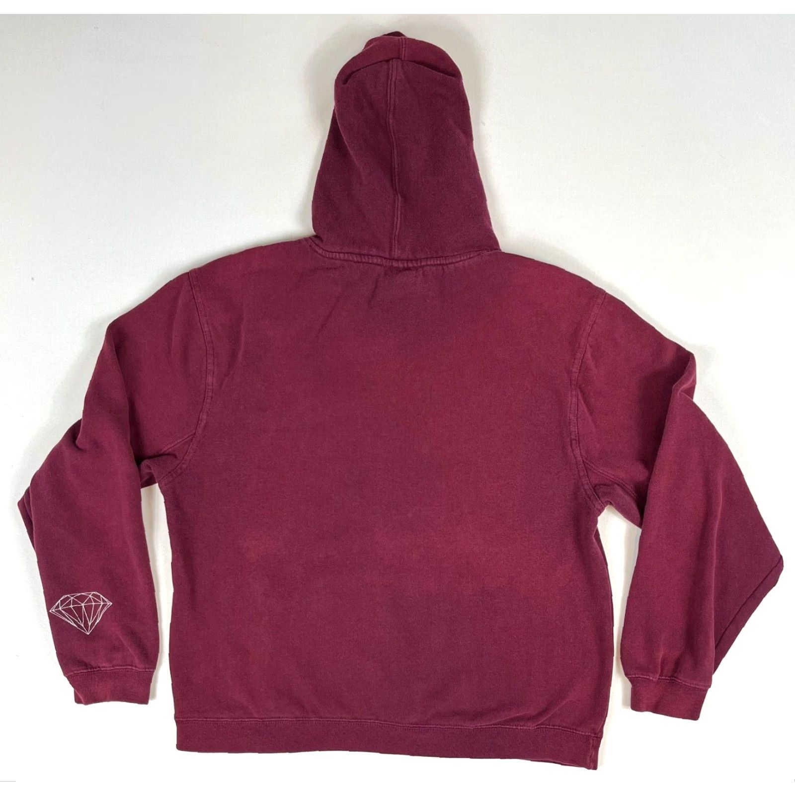 Vintage VINTAGE Diamond Supply Co. Hoodie Mens Shirt S Maroon Graphic Print Hooded Pullover Designer 90s Size US S / EU 44-46 / 1 - 3 Thumbnail