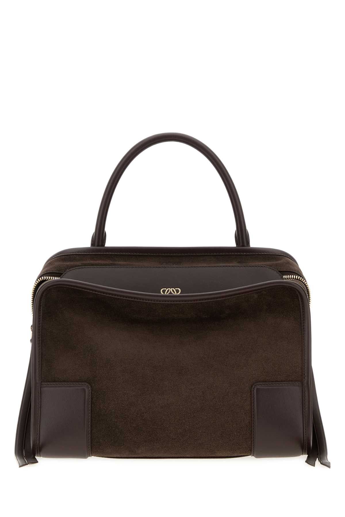 Brown Suede Medium Amazona 180 Handbag, Women's