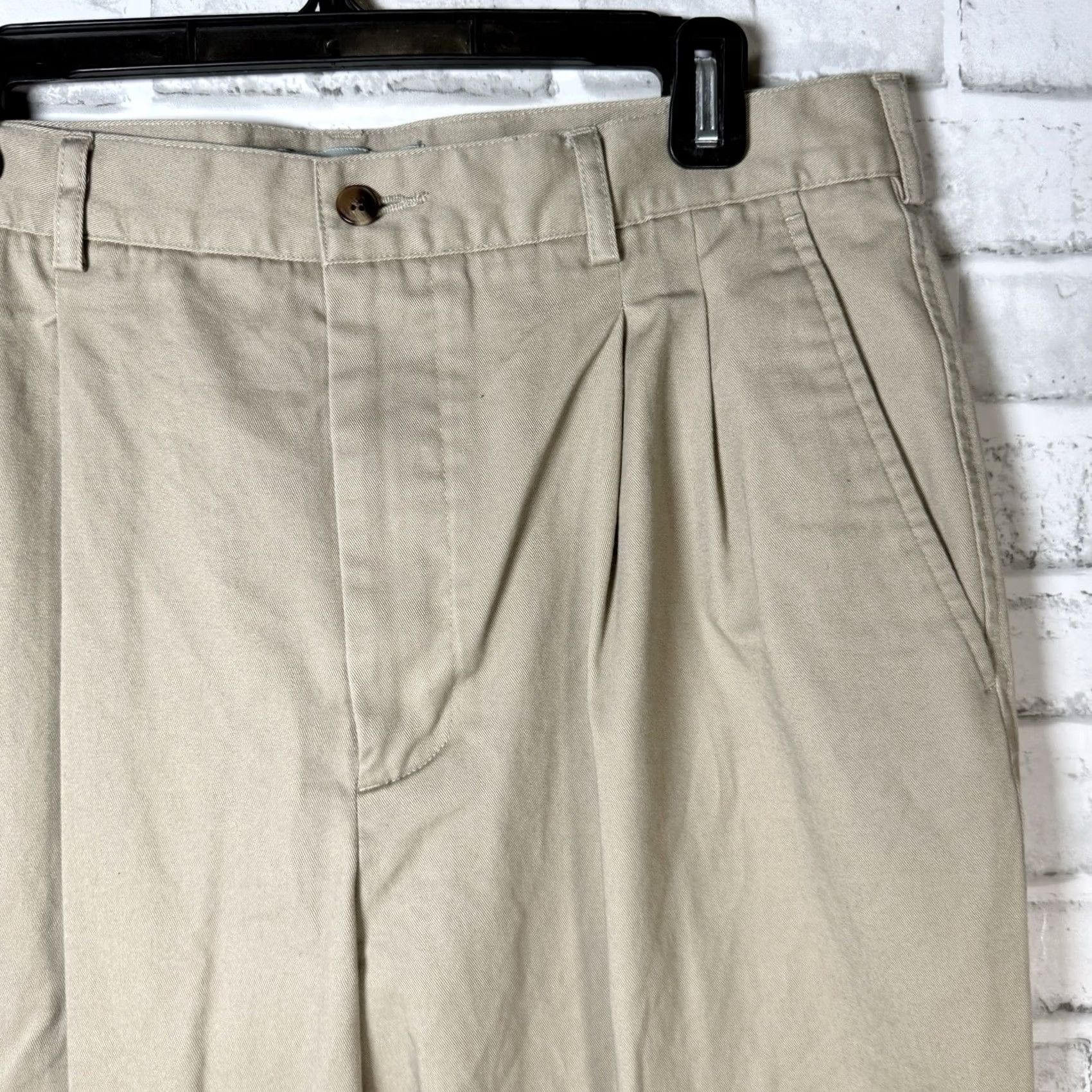Evergreen Evergreen Beige 100% Cotton Casual Pants Mens Size 34x32 Chino Size US 34 / EU 50 - 2 Thumbnail