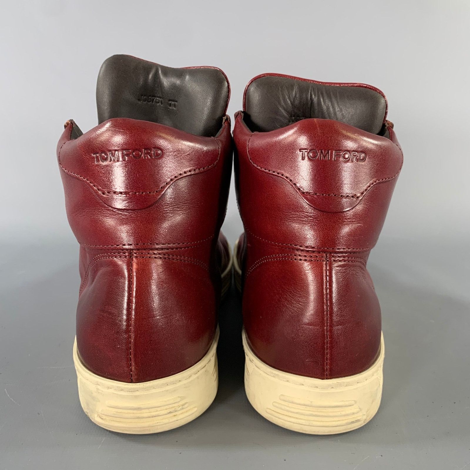 Tom Ford TOM FORD Size 8 Burgundy Leather High Top Lace Up Shoes Size US 8 / EU 41 - 3 Thumbnail