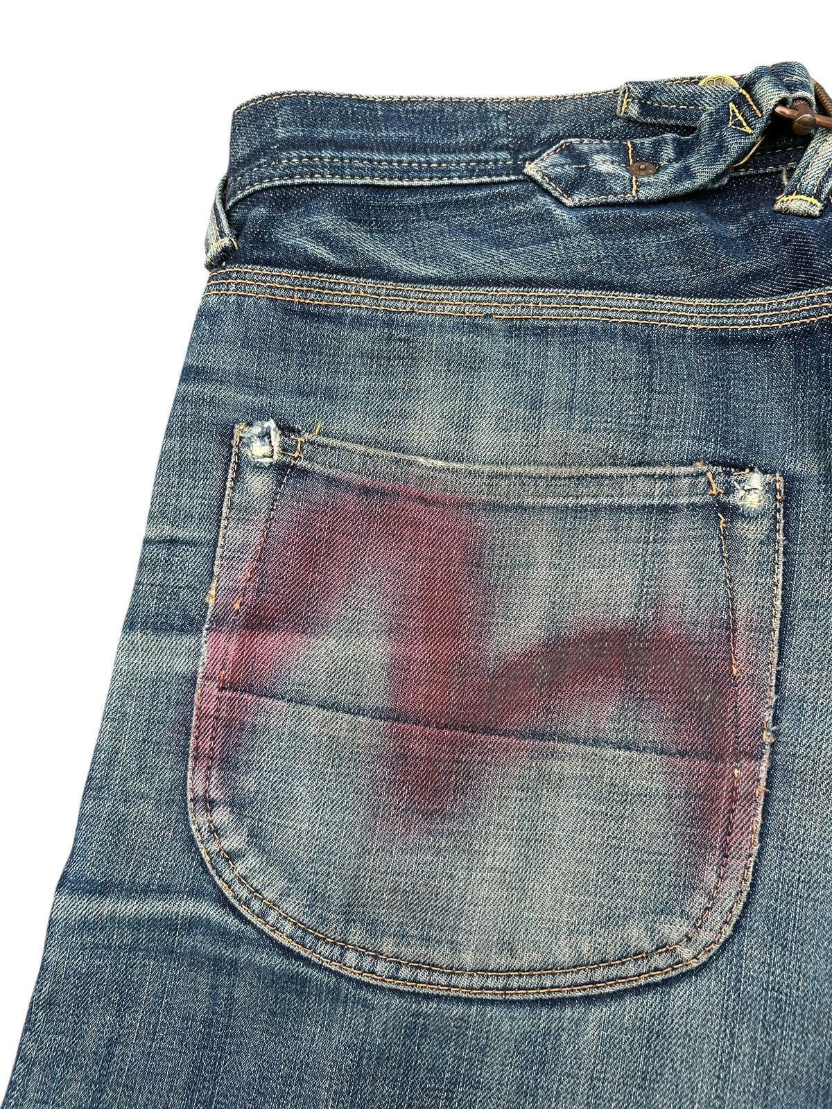 Kapital Buckle Back Vintage Evisu Cowboy Selvedge Distressed Denim Size US 32 / EU 48 - 13 Thumbnail