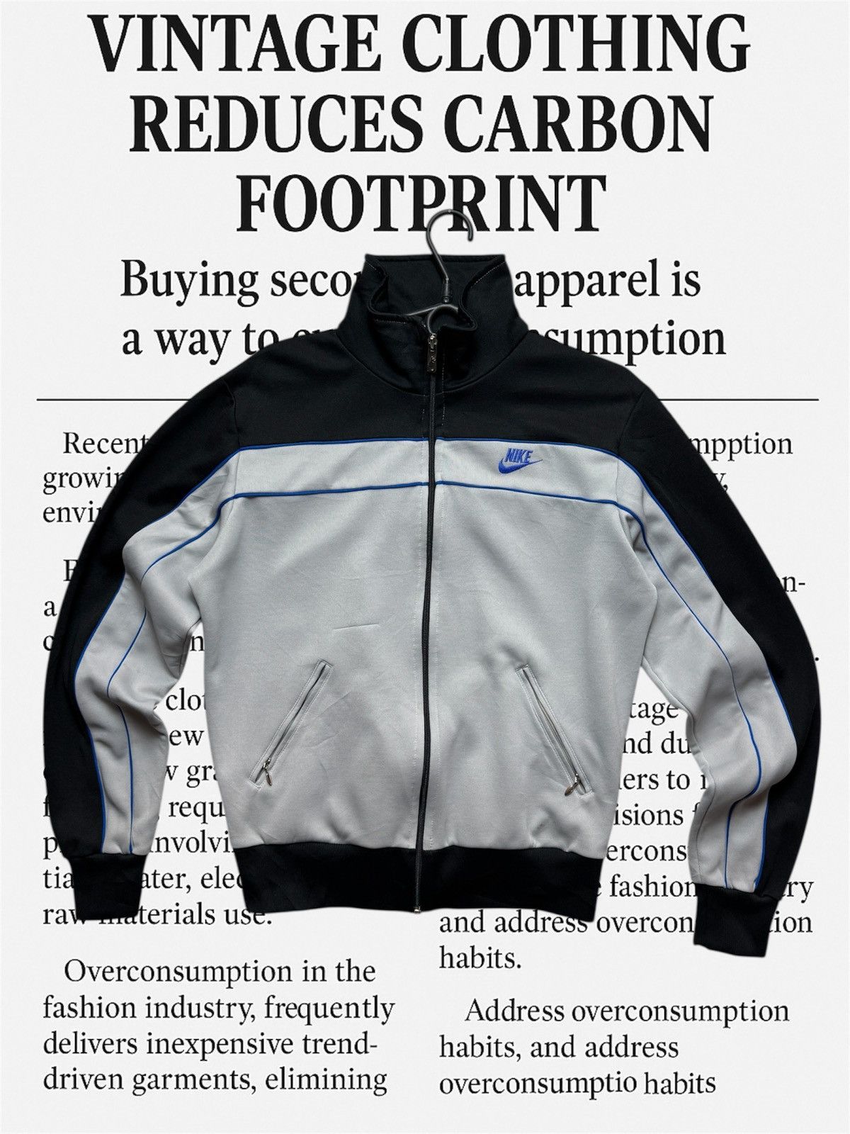 Nike Vintage Nike 80s zip sweatshirt track jacket Size US M / EU 48-50 / 2 - 1 Thumbnail