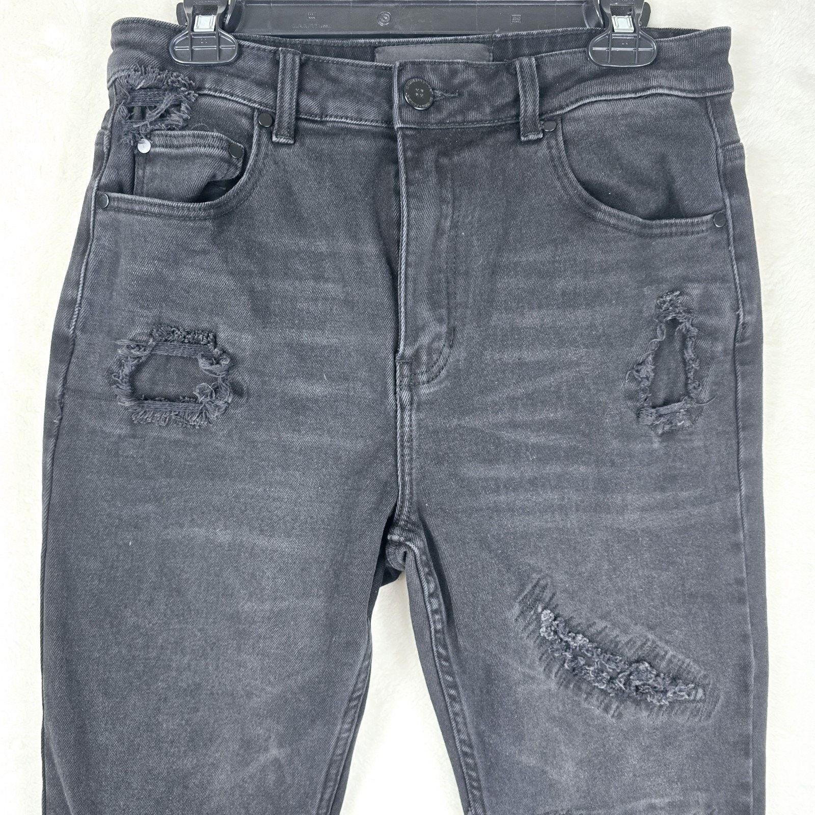 Homme + Femme La Homme Femme Jeans 32 Black Distressed 30x31 Streetwear Size US 30 / EU 46 - 3 Thumbnail