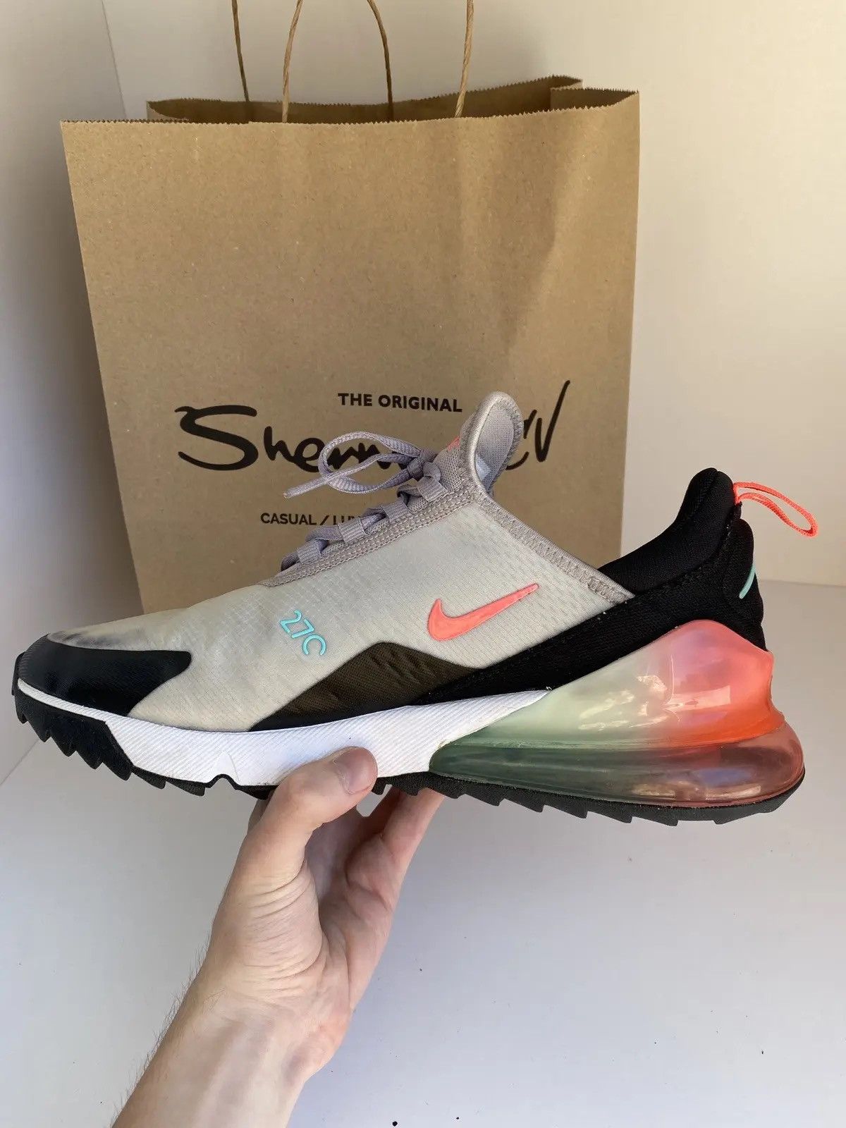 Nike × Vintage NIKE AIR MAX 270 G GOLF CLEAT ATMOSPHERE GREY-HOT PUNCH Size US 10 / EU 43 - 6 Thumbnail