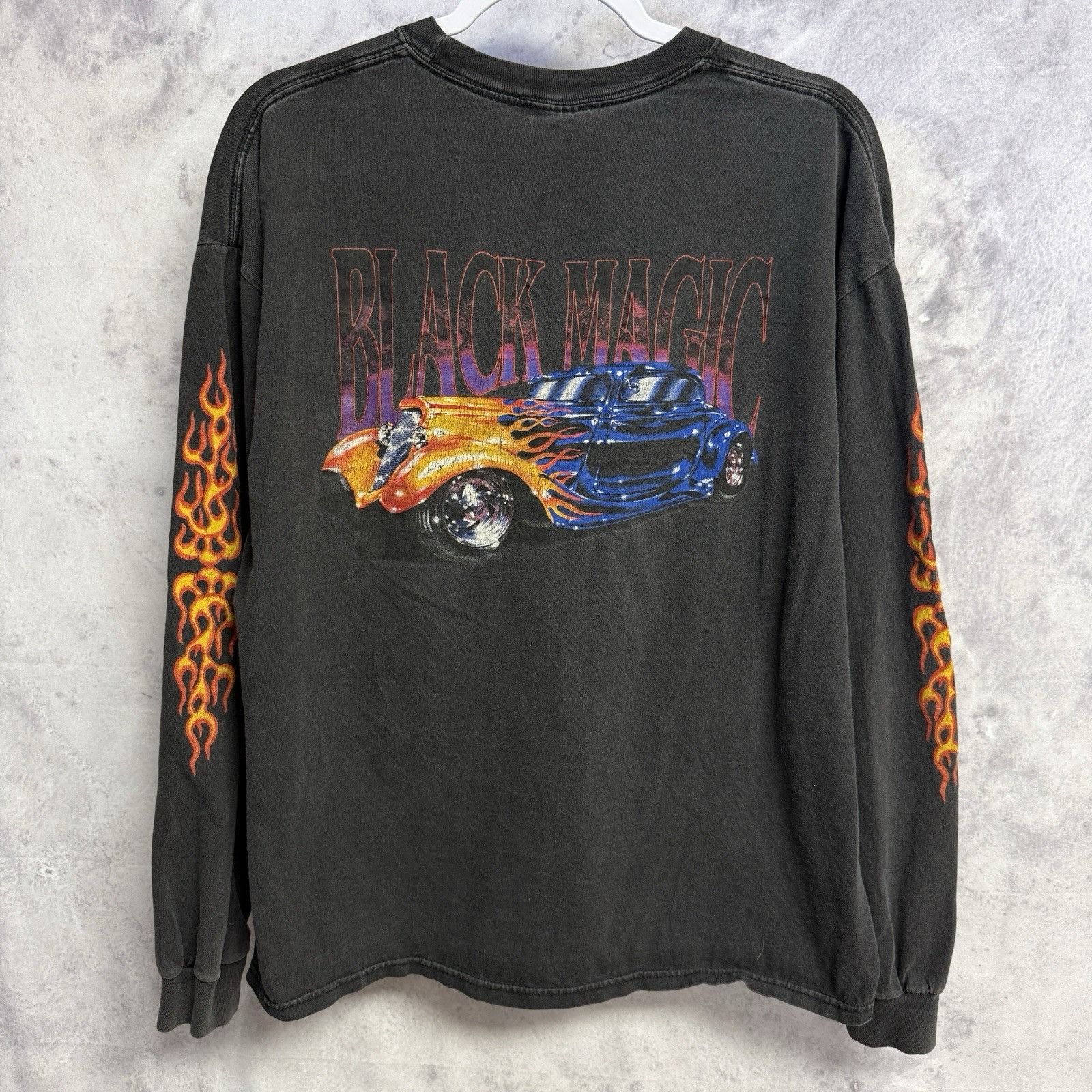 Vintage Vintage Black Magic Hot Rod Flame Long Sleeve T Shirt XL Size US XL / EU 56 / 4 - 1 Thumbnail