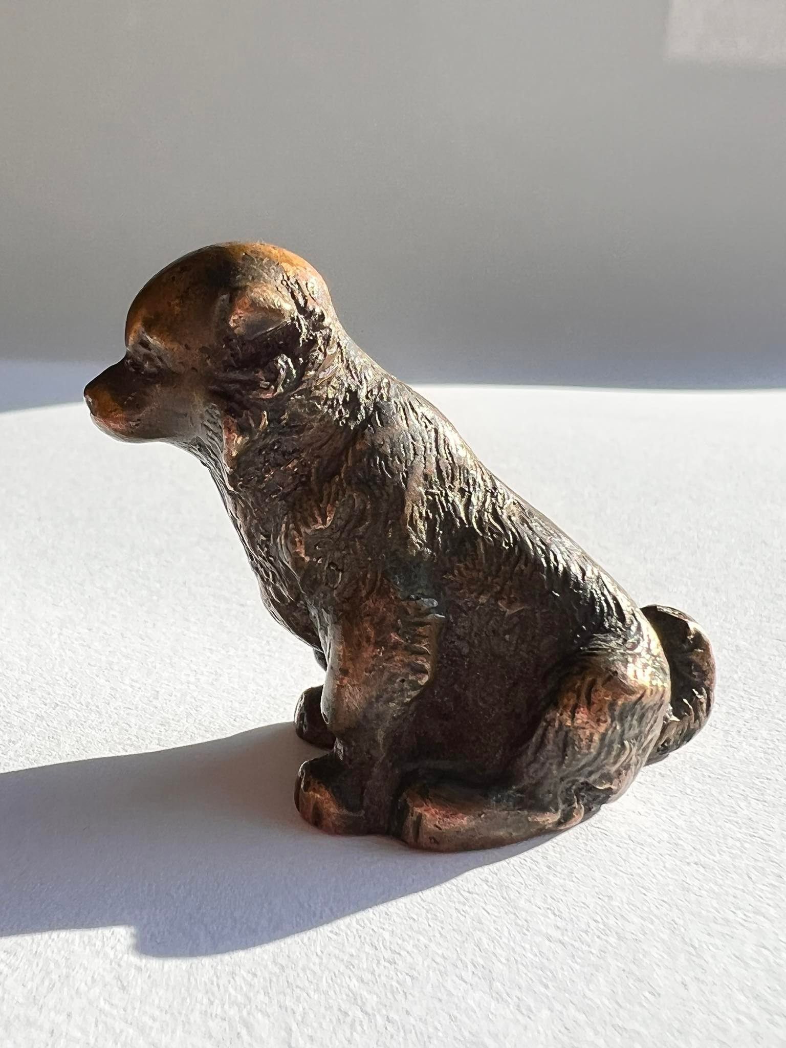Vintage Miniature Antique Bronze Brass Figure Statue Dog Collectible Size ONE SIZE - 4 Thumbnail