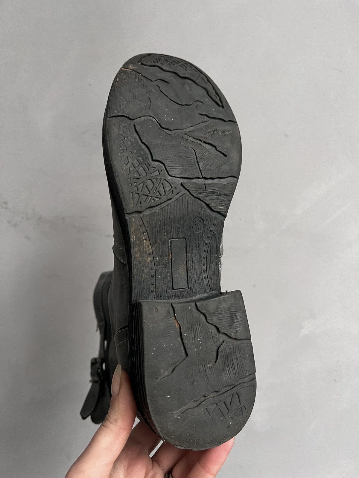 A.S.98 Grey Distressed Leather Boots engineered guidi style moto Size US 7.5 / EU 40-41 - 11 Thumbnail