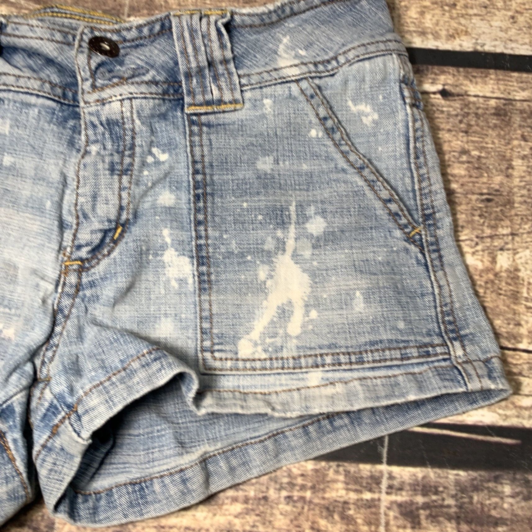 Vintage Womens Bongo Shorts Denim Distressed Flat Front 28 in Waist Size 5 Stretch Let Me Benediction? Size 28" / US 6 / IT 42 - 3 Thumbnail