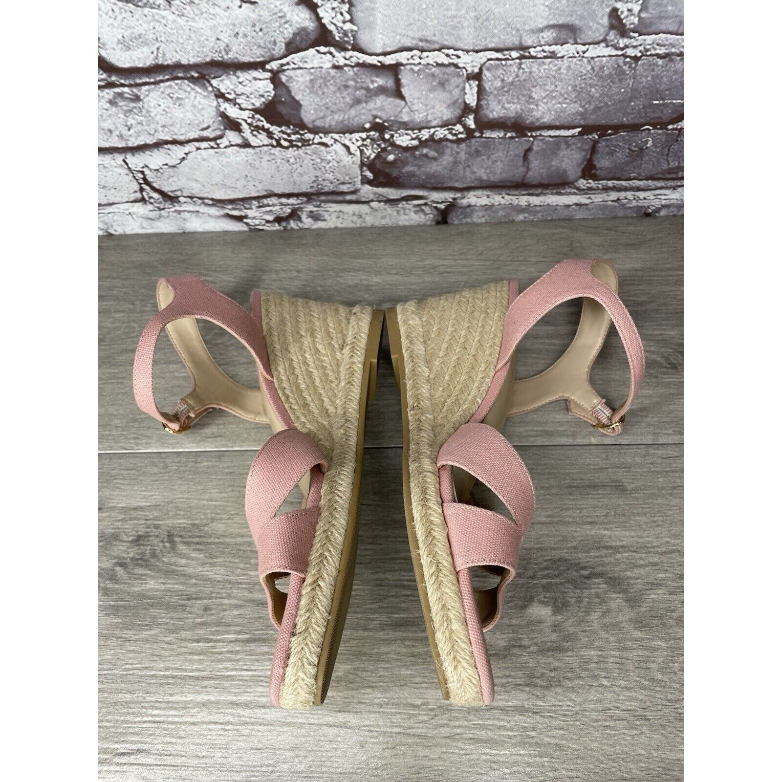 Stuart Weitzman STUART WEITZMAN Mirela II Pink Canvas Espadrille Wedge Sanda Size US 9.5 / IT 39.5 - 17 Thumbnail