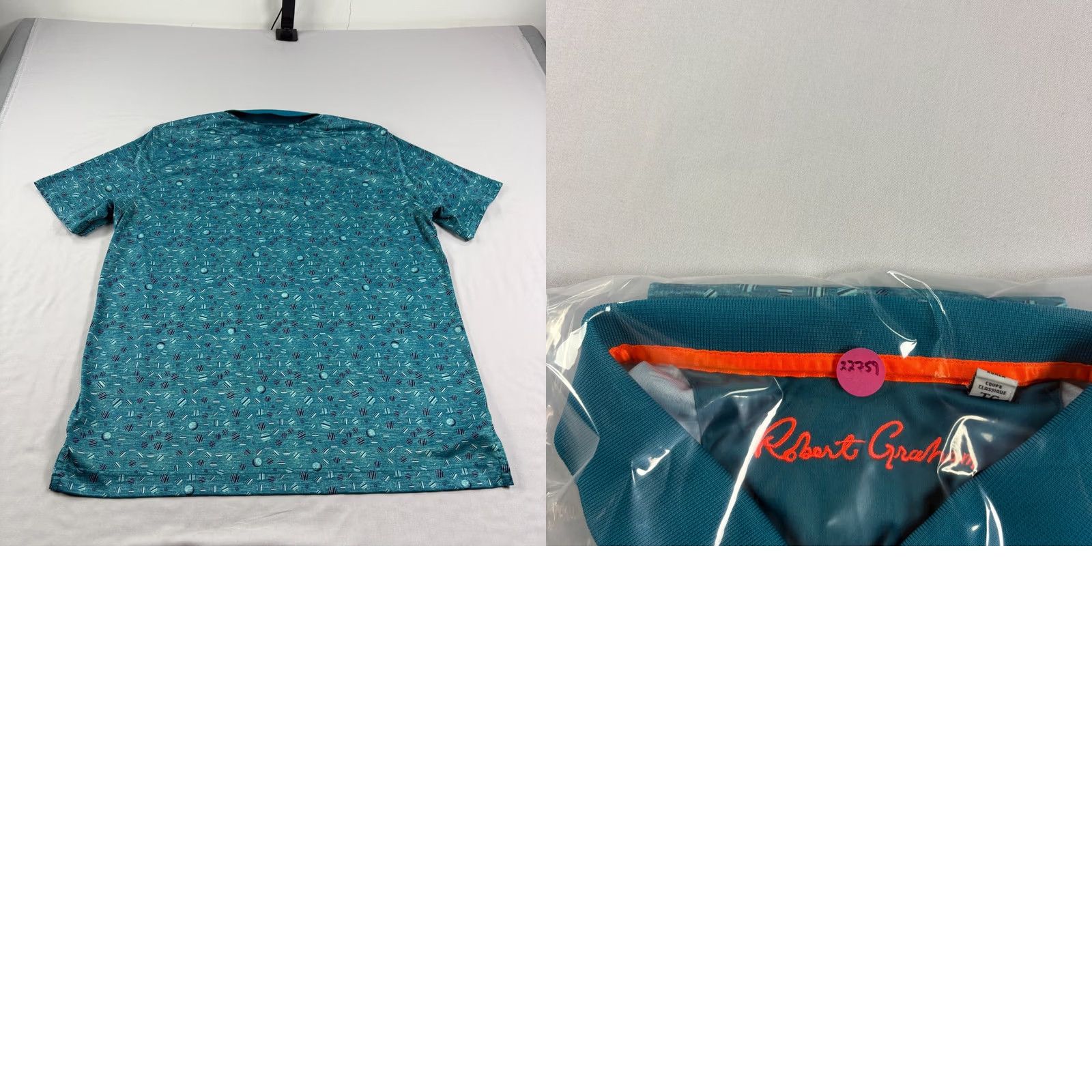 Robert Graham VINTAGE Robert Graham Shirt Mens XL Blue Golf Polo Geometric Performance Stretch Size US XL / EU 56 / 4 - 8 Thumbnail