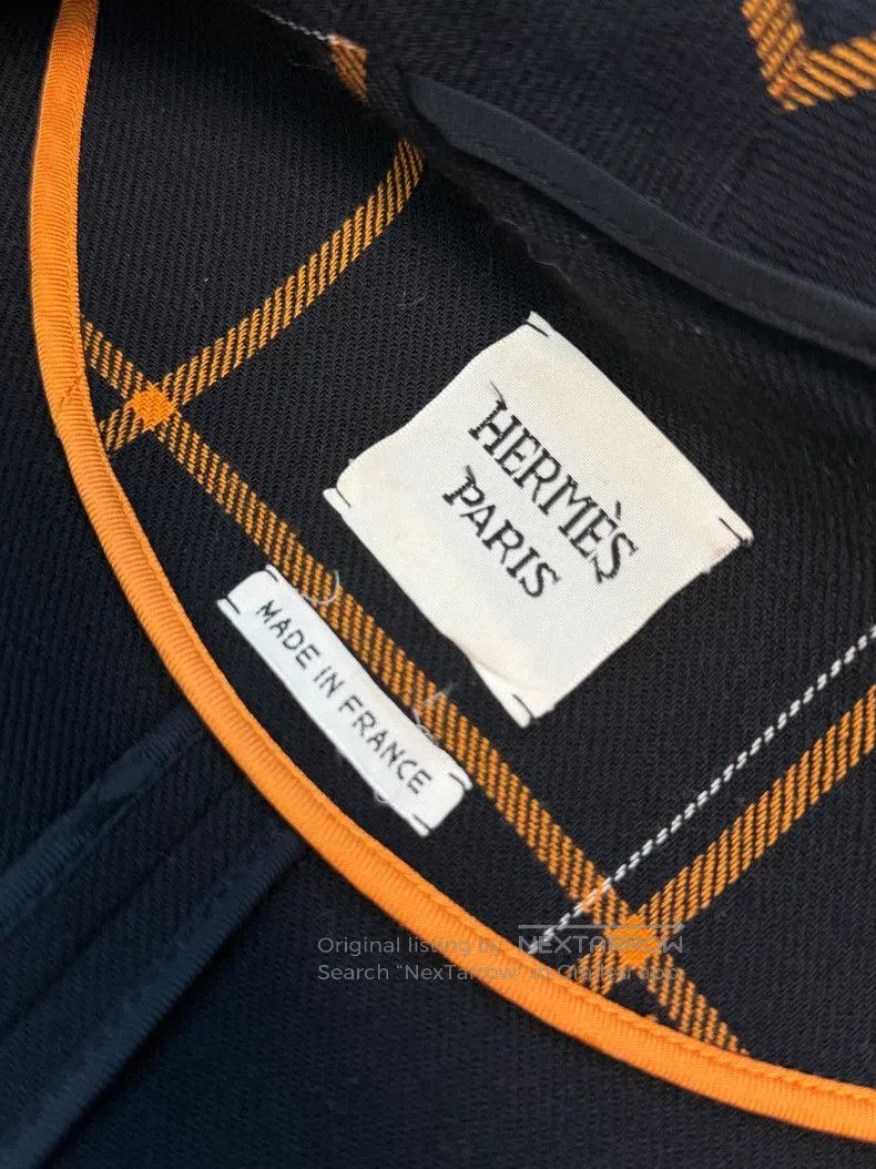Hermes Hermes Plaid mid-length coat Size XXS / US 00 / IT 34 - 4 Thumbnail
