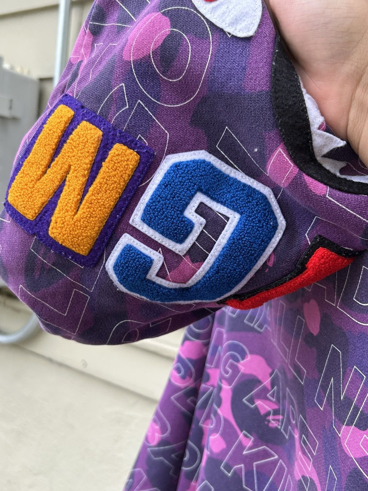 Bape Bape shark hoodie wgm all over purple Size US M / EU 48-50 / 2 - 3 Thumbnail