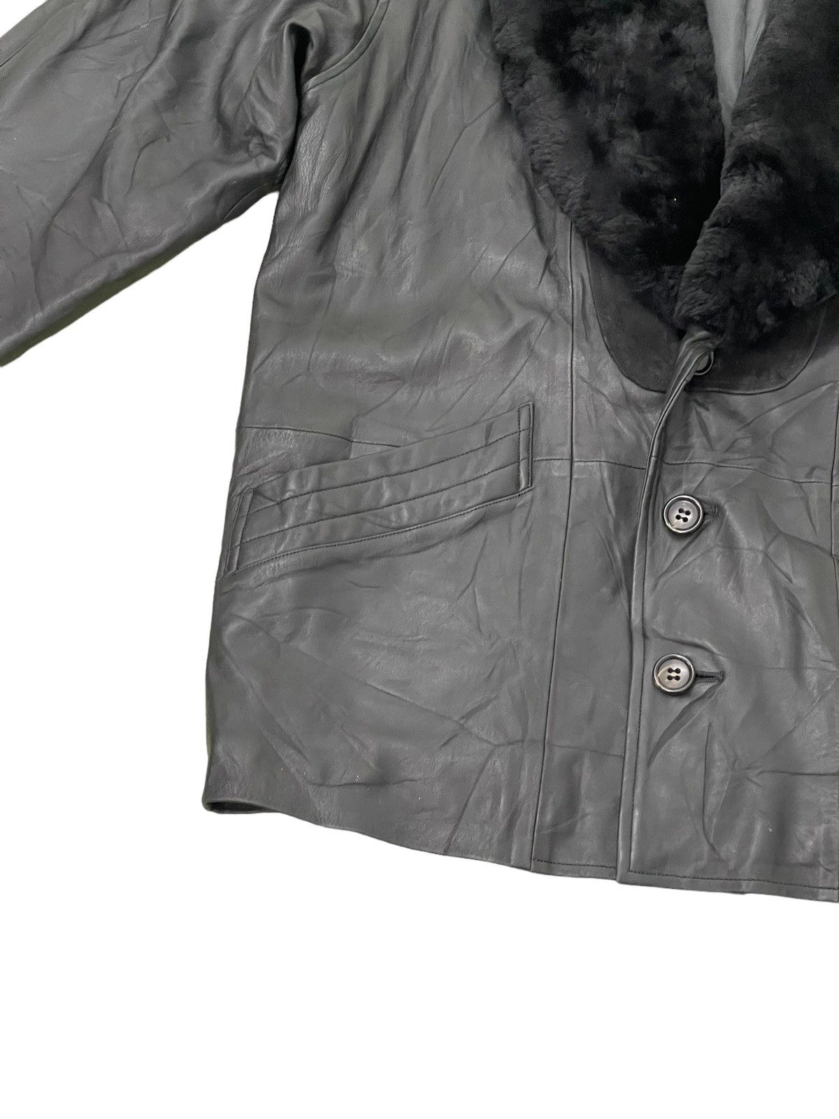 If Six Was Nine Vintage Lanvin Sheepskin Leather Jacket 3🟦 Size US L / EU 52-54 / 3 - 7 Thumbnail