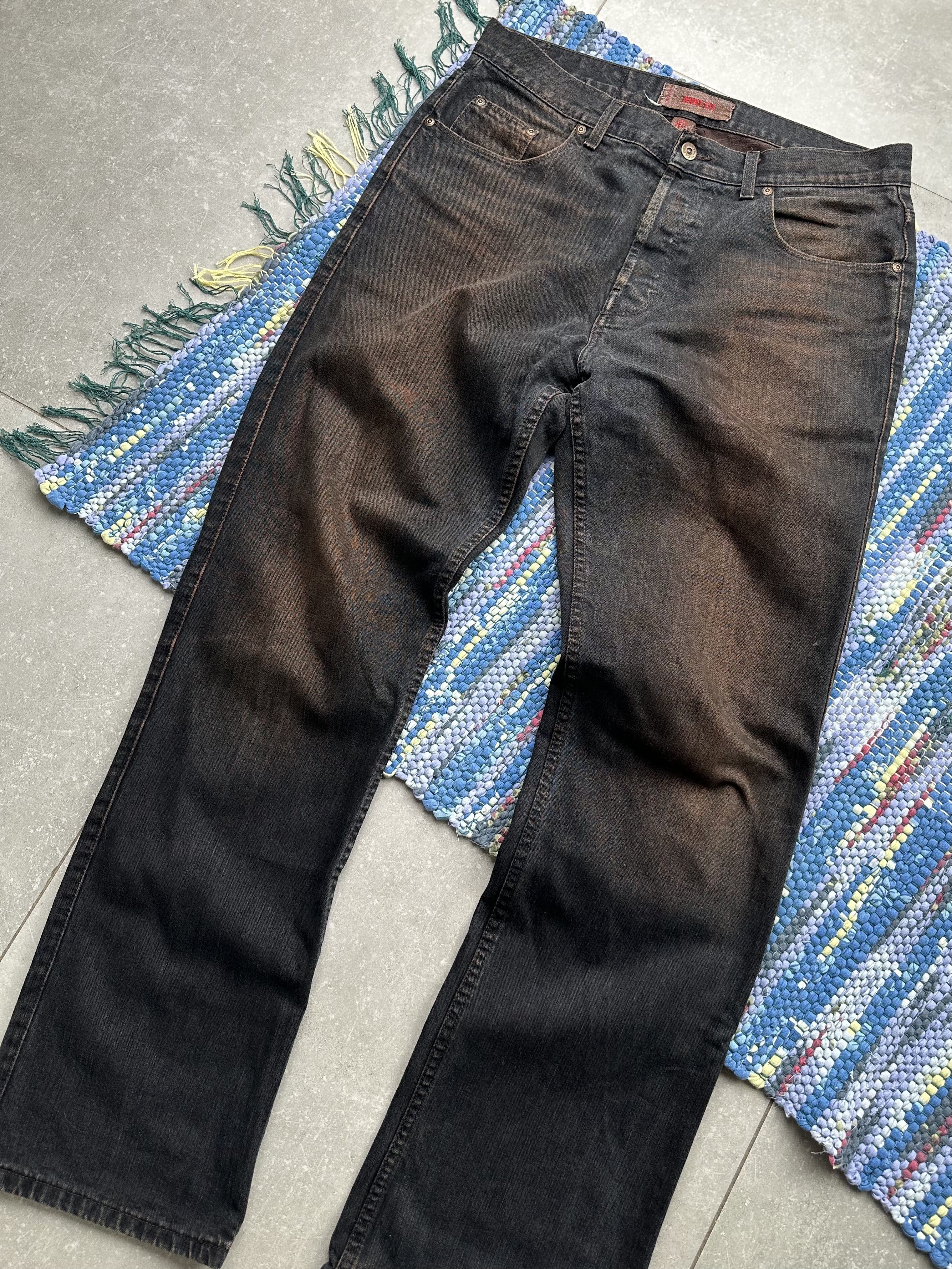 image of Avant Garde x Vintage Wide Jeans in Black/Brown, Men's (Size 34)