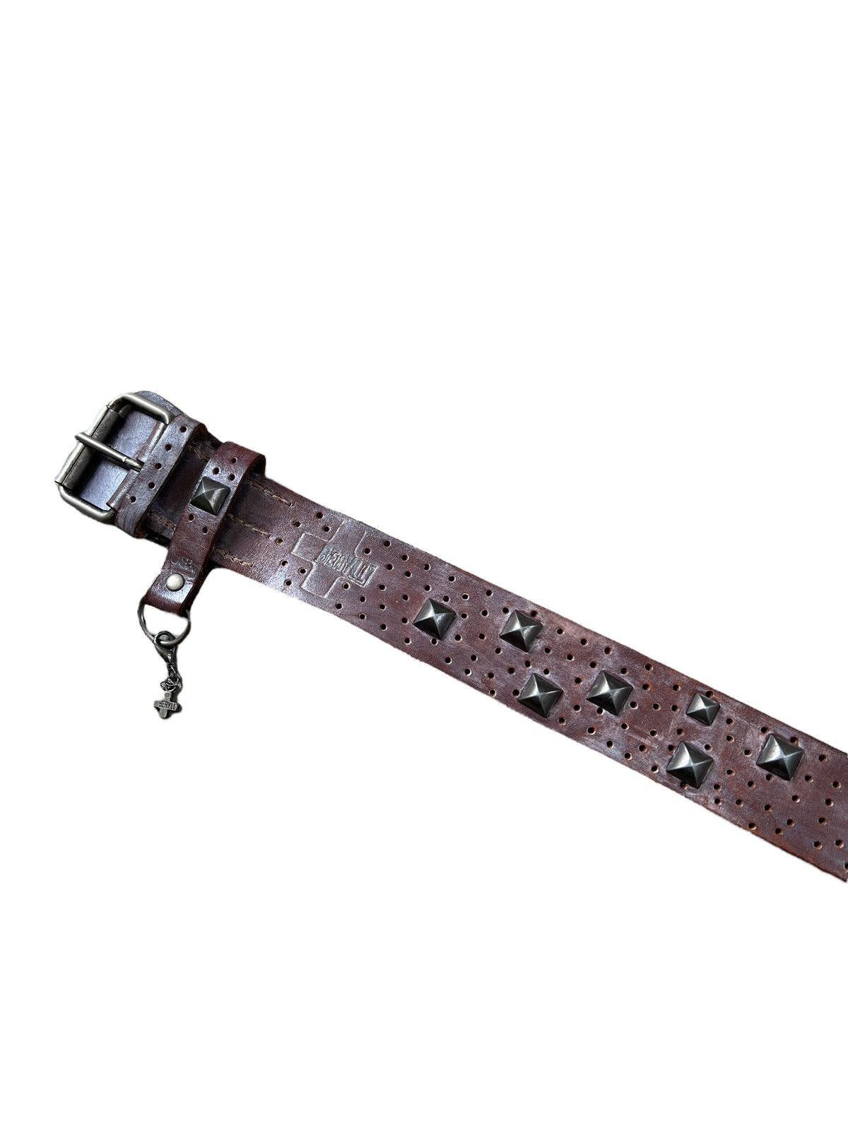 Genuine Leather × Handmade Beryll 🇺🇸 Handcrafted Studded Artisanal Leather Belt Size 34 - 6 Thumbnail