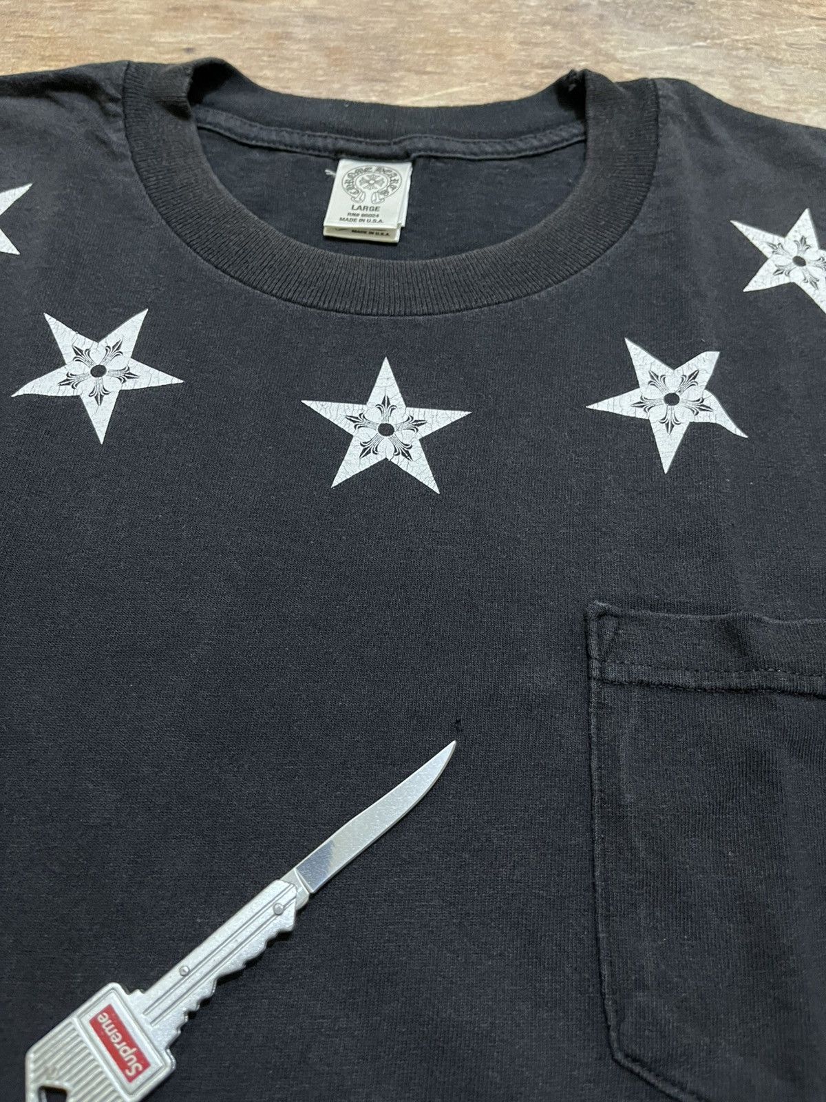 Chrome Hearts Chrome Hearts Vintage Star Hollywood Pocket Tee Size US L / EU 52-54 / 3 - 9 Thumbnail