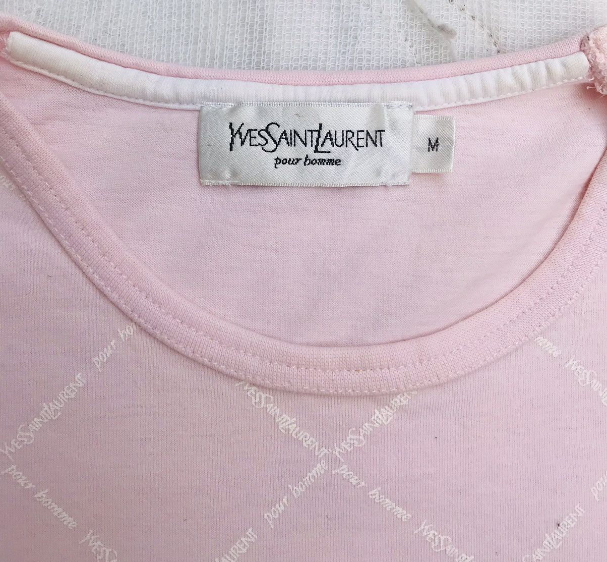 Vintage Yves Saint Laurent YSL T-Shirt Monogram Pour Homme Vintage Size US M / EU 48-50 / 2 - 3 Thumbnail