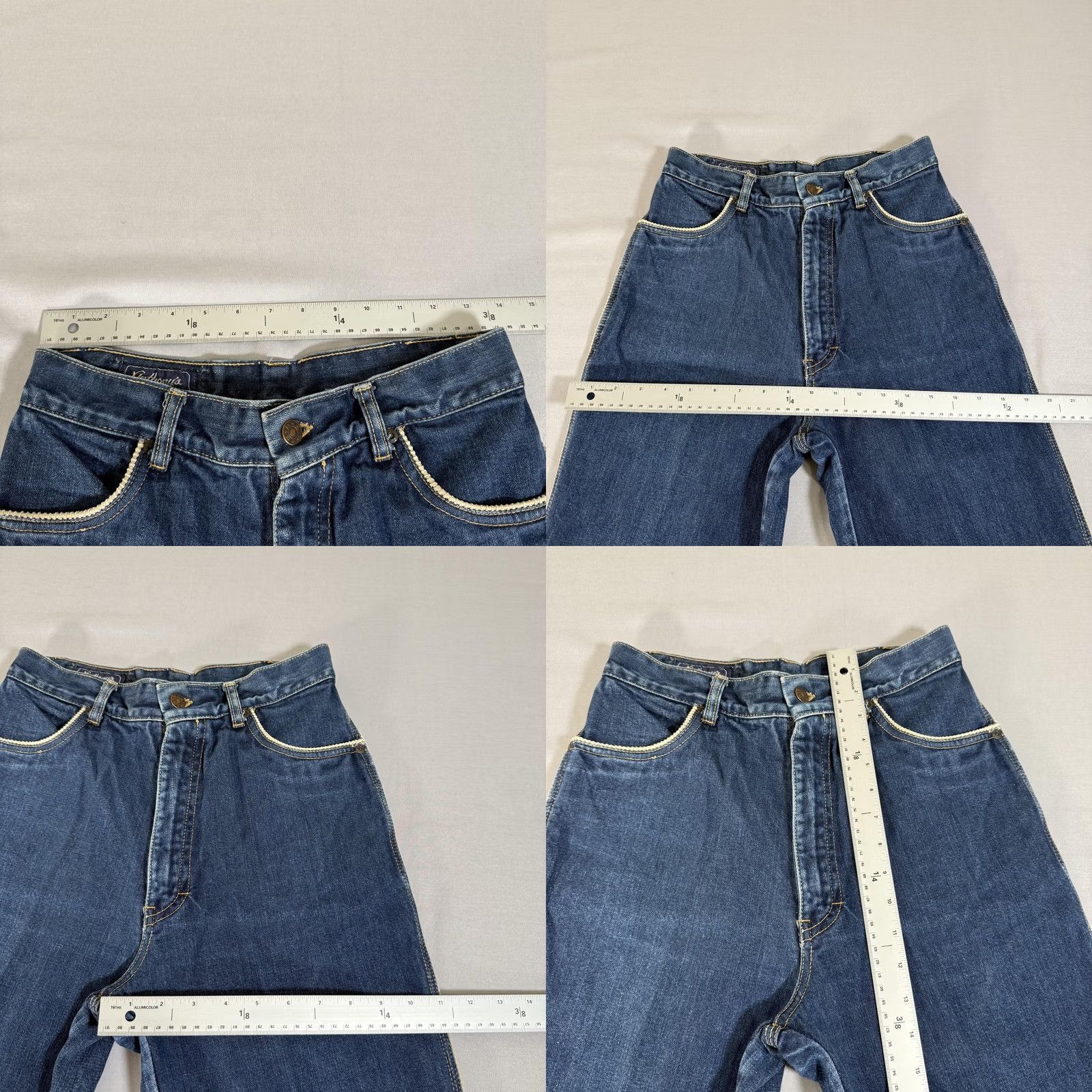 Denime VINTAGE Womens Jeans 13 Blue Bootcut Denim Pants 90s Size 34" / US 12 / IT 48 - 8 Thumbnail