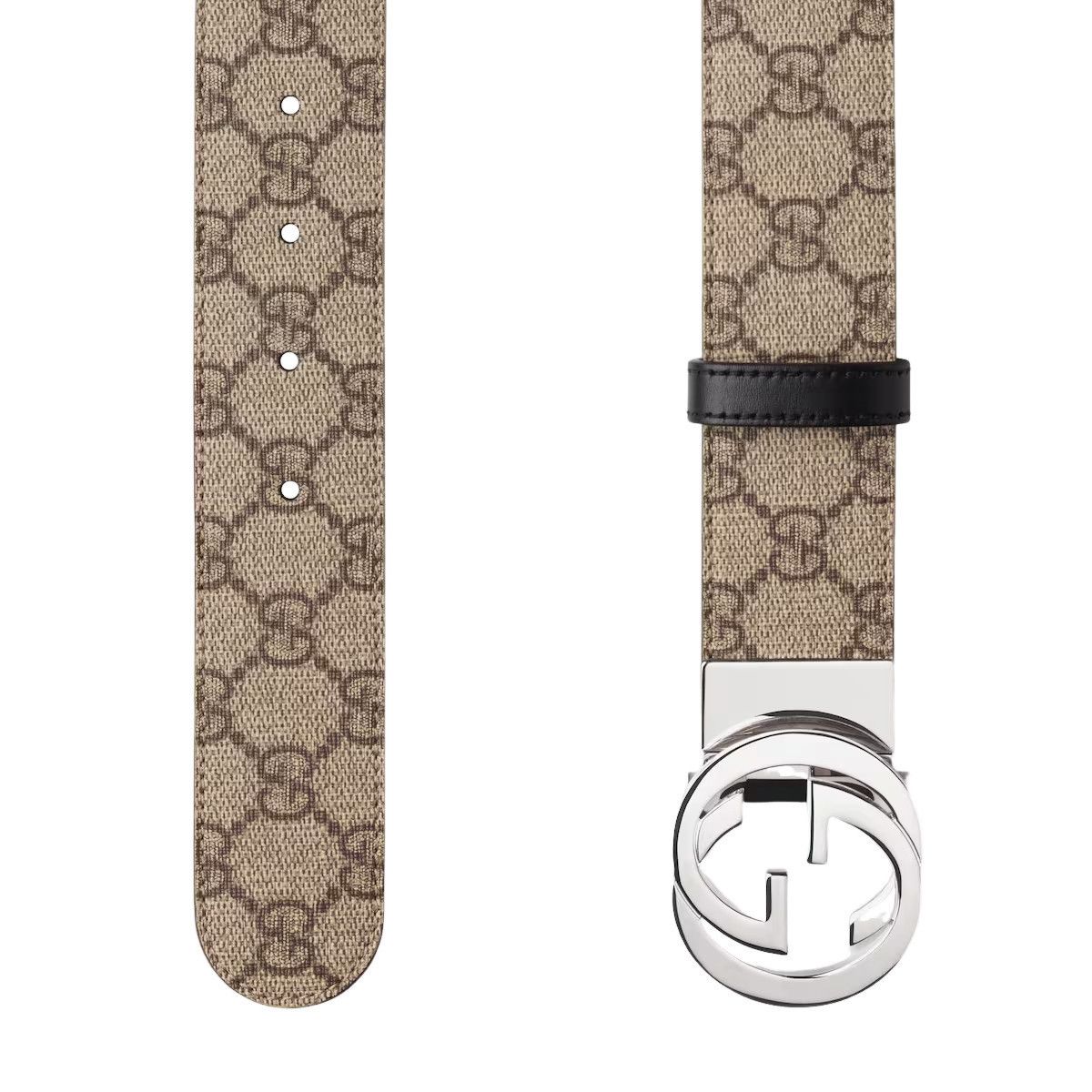 Gucci GUCCI $590 Beige Reversible Interlocking G Belt New & Authen Size ONE SIZE - 2 Thumbnail