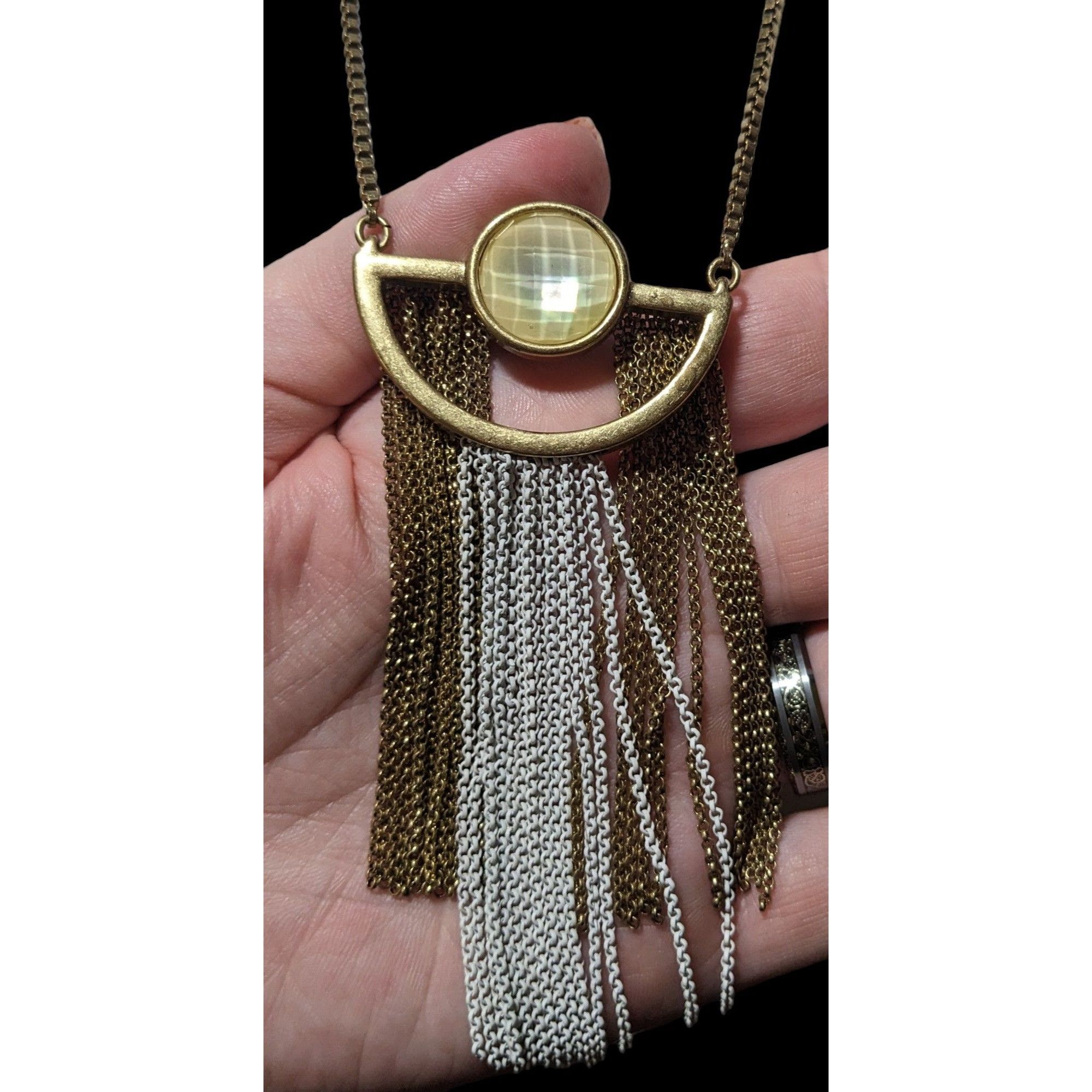 Lucky Brand Lucky Brand Retro Geometric Fringe Pendant Necklace Size ONE SIZE - 2 Thumbnail