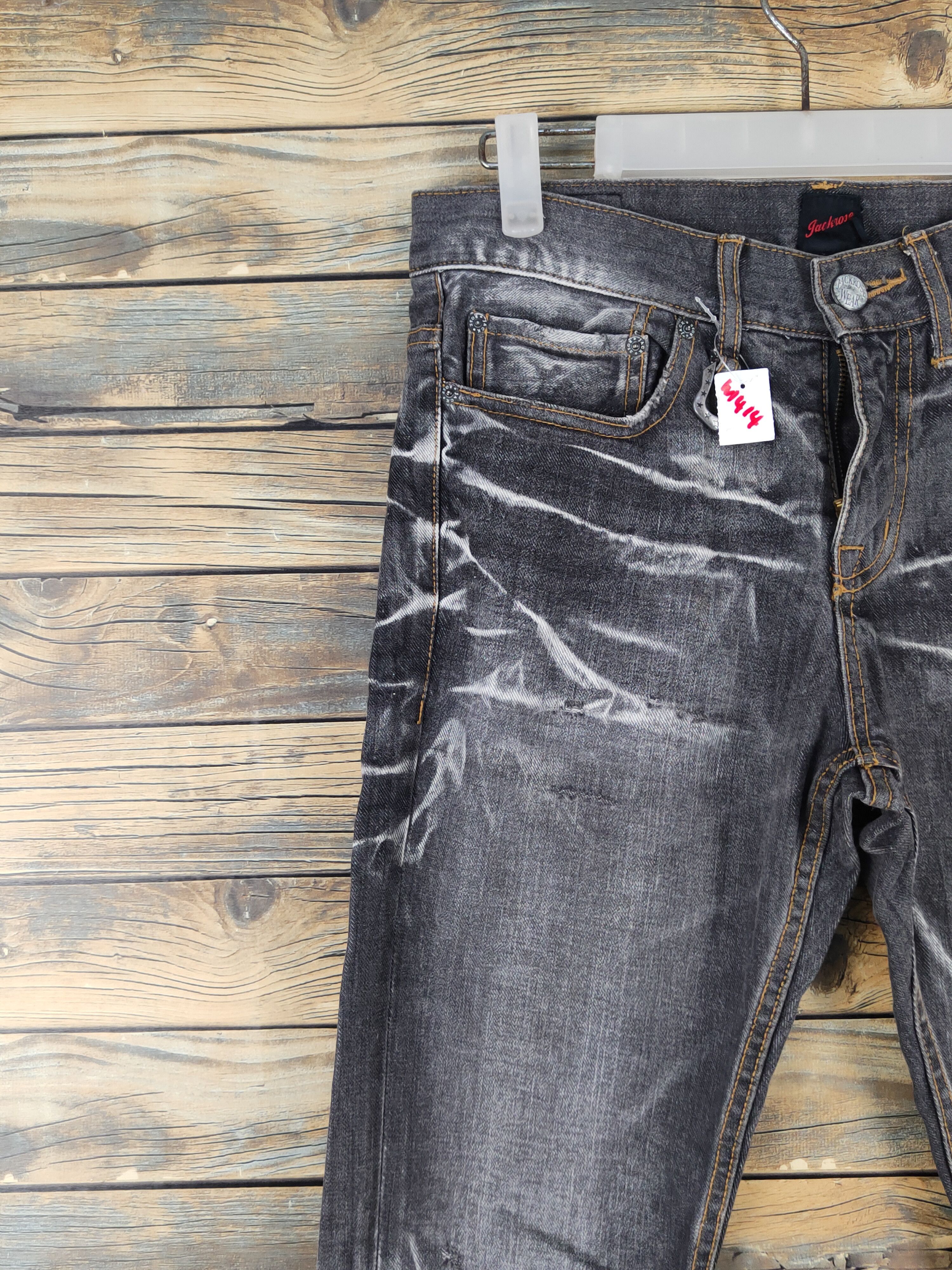 JACKROSE Jack Rose Black faded Distressed Ripped Jeans #W1414 Size US 30 / EU 46 - 3 Thumbnail